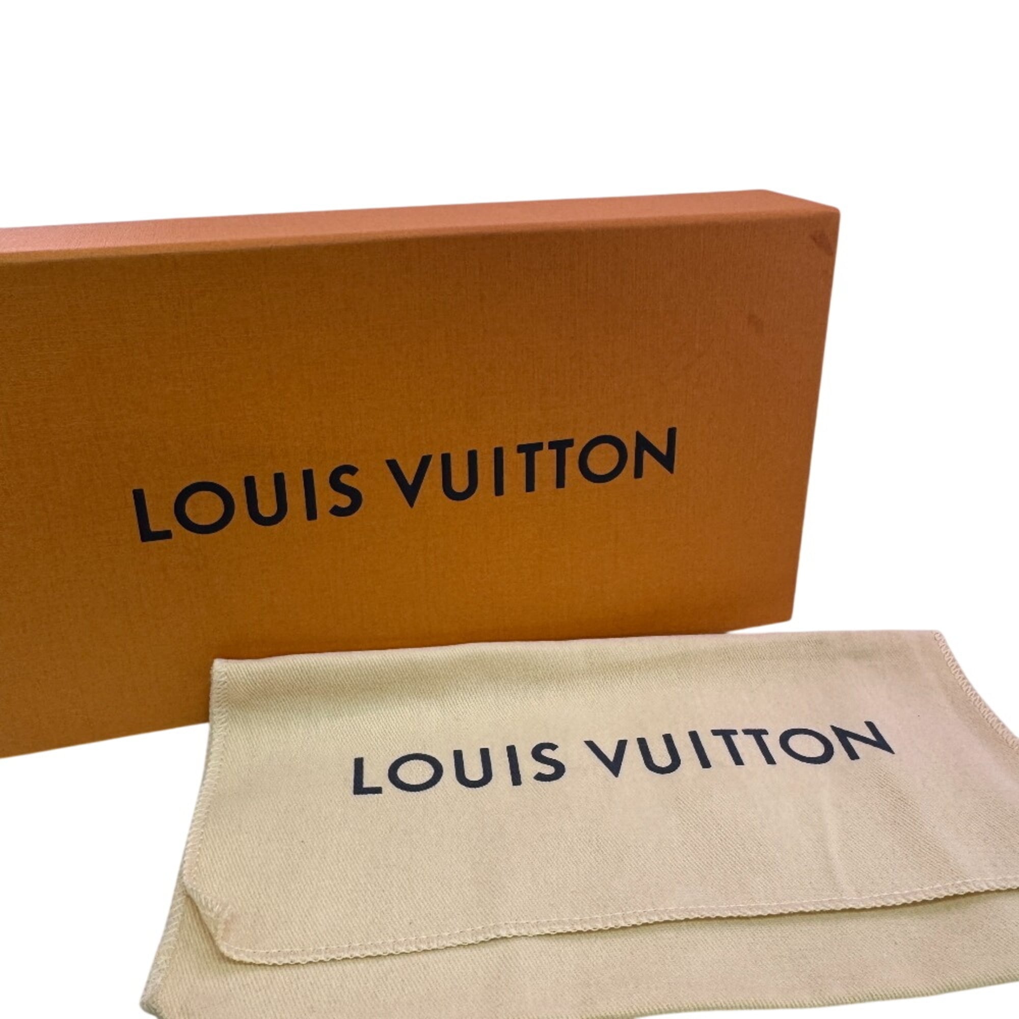 Louis Vuitton Black Gray Leather Long Wallet (Bi-Fold) (Pre-Owned)