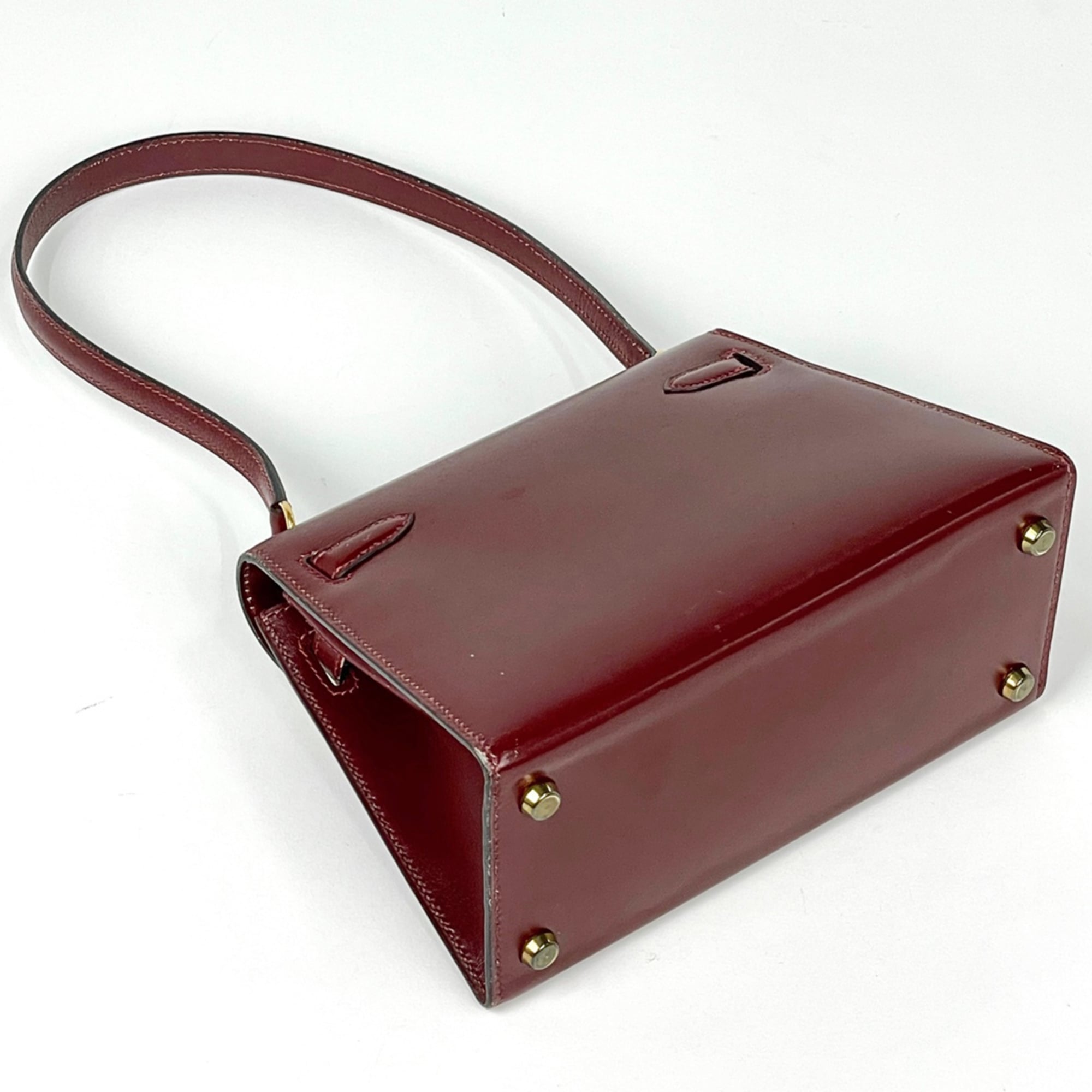 Hermes Red Color Box Calf Leather Shoulder Bag (Pre-Owned)