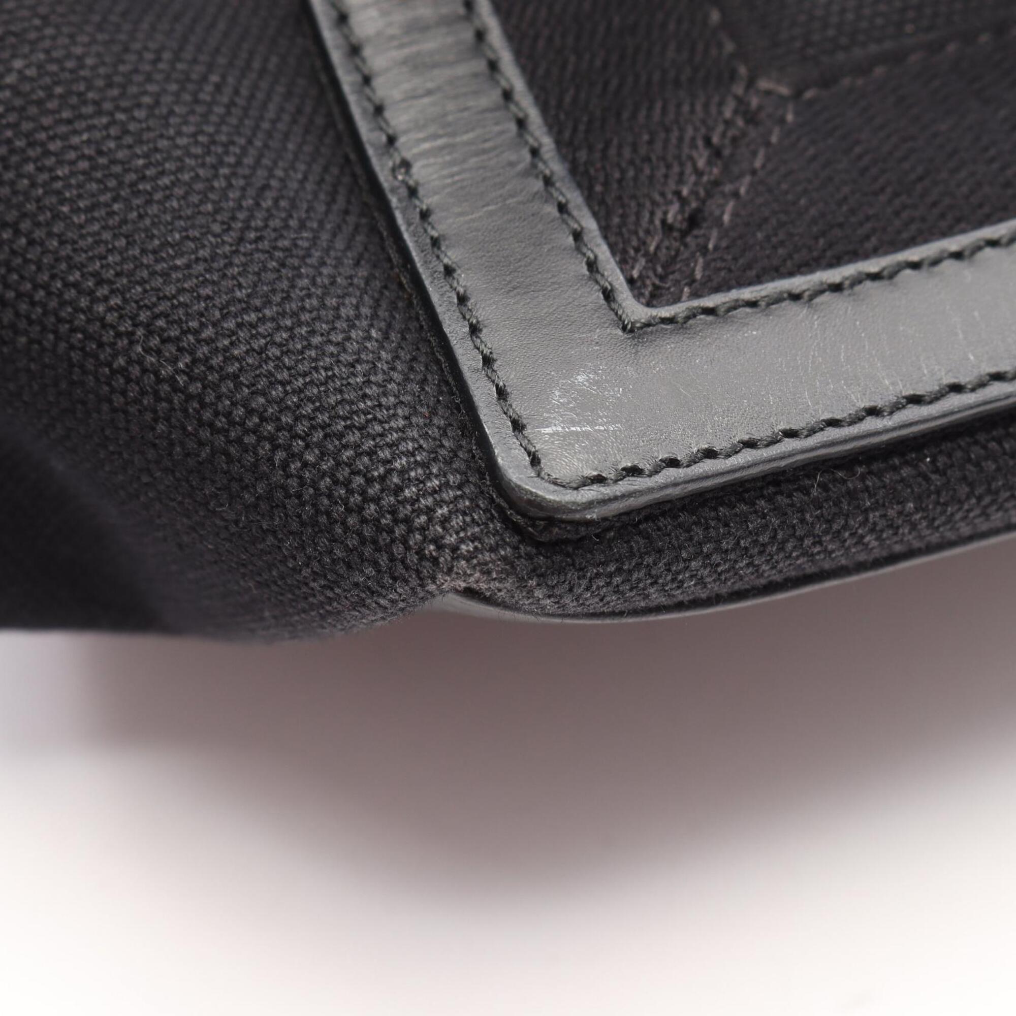 Balenciaga Black Canvas Leather Handbag Pouch Tote Bag (Pre-Owned)