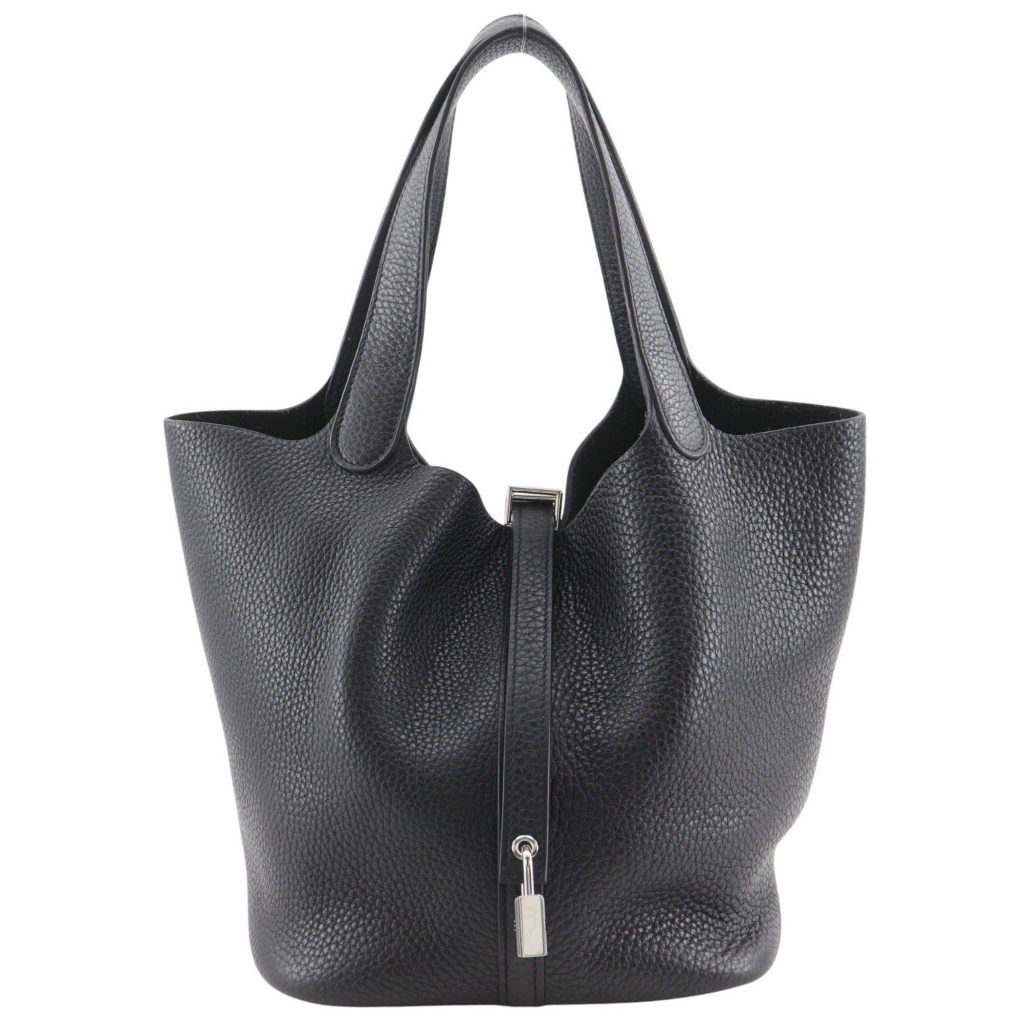 Hermes Black Taurillon Clemence Leather Handbag (Pre-Owned)