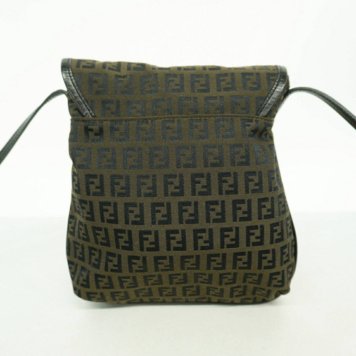 Fendi Dark Brown Nylon Canvas Shoulder Bag (Pre-Owned)