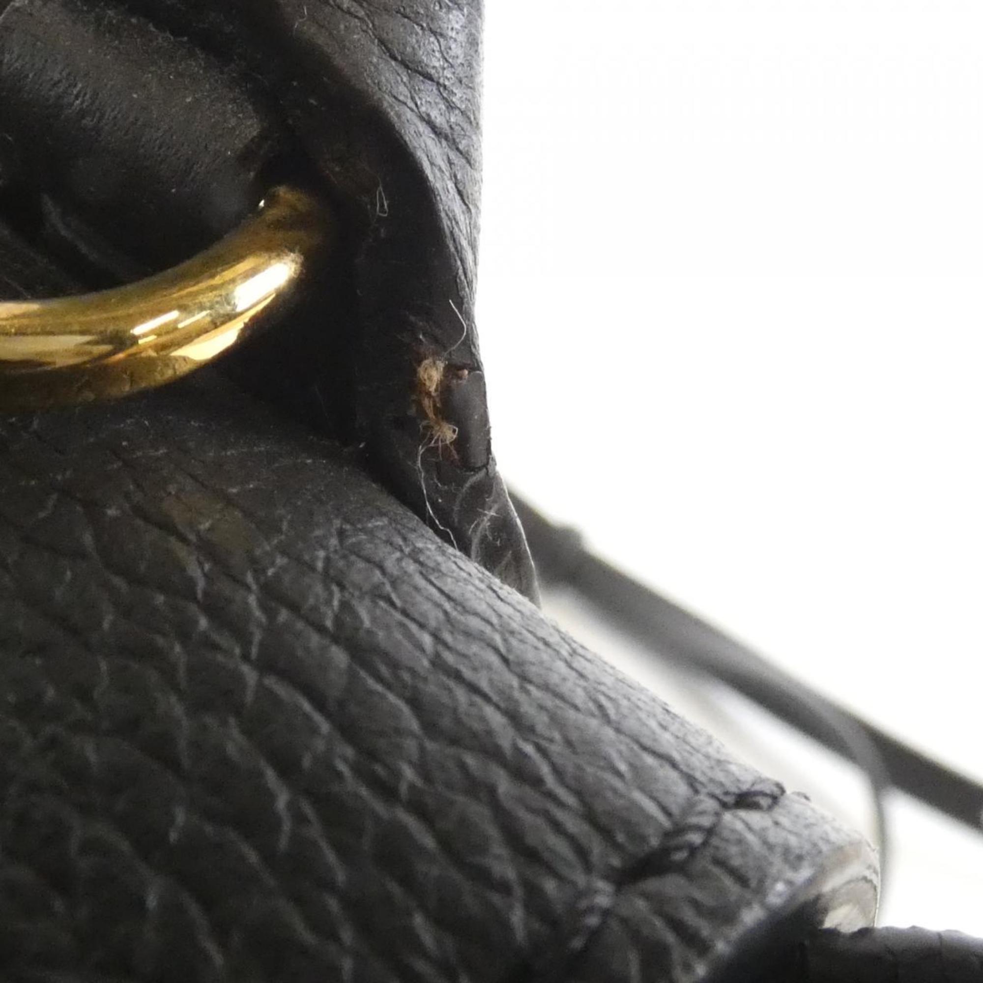 Louis Vuitton Black Leather Backpack (Pre-Owned)