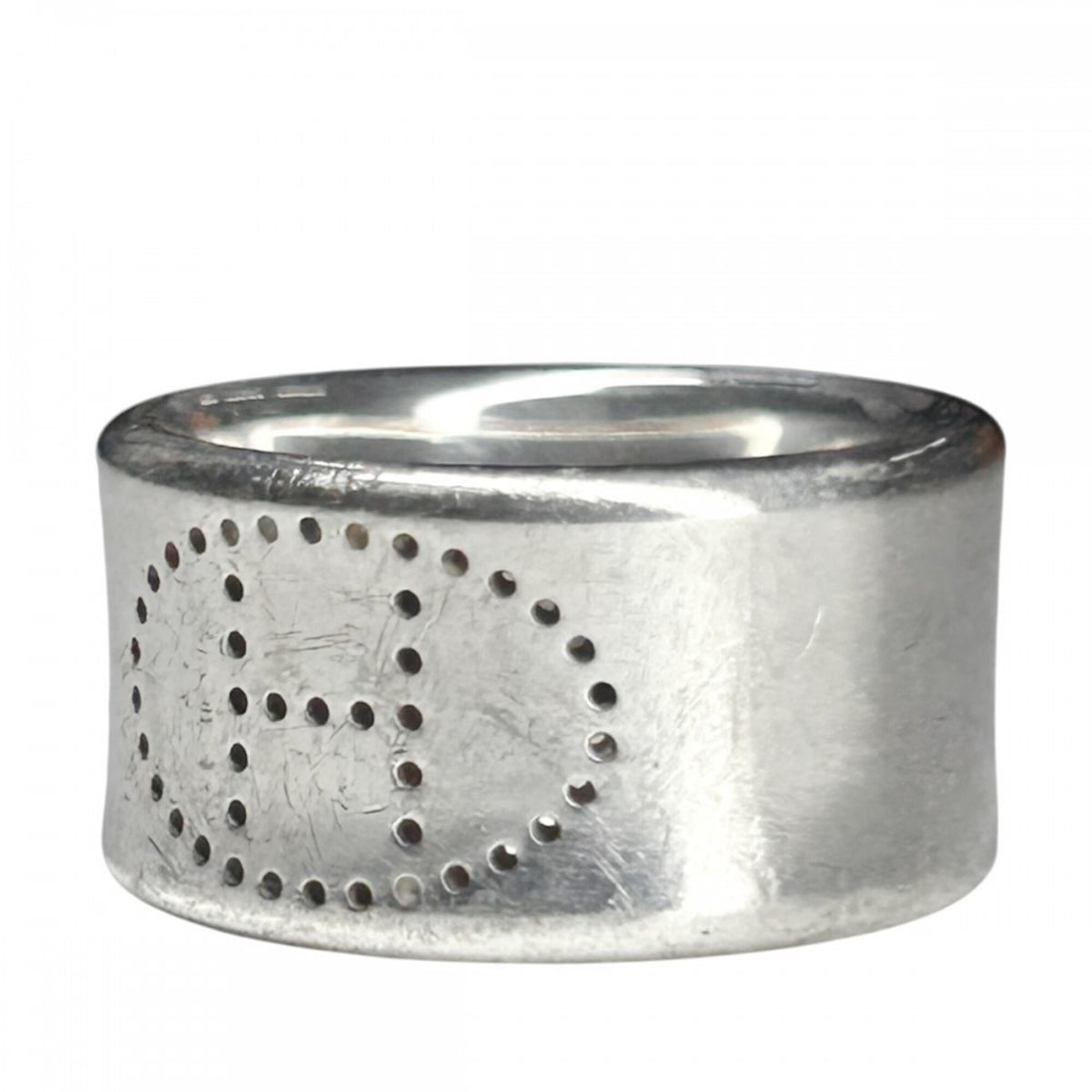 Hermes Silver Silver 925 Band Ring (Pre-Owned)