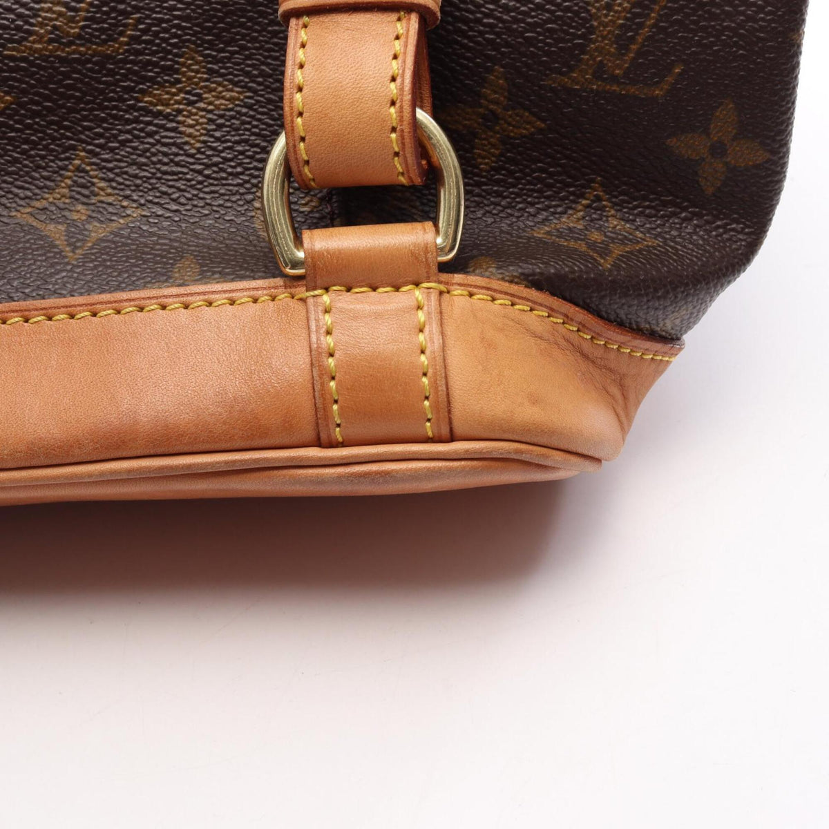 Louis Vuitton Brown Monogram Coated Canvas Leather Backpack Handbag (Pre-Owned)