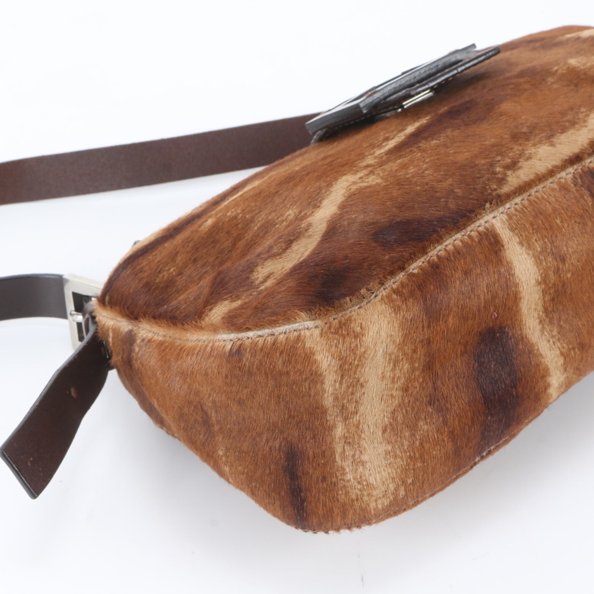 Fendi Brown Leather Handbag Shoulder Bag Tote Bag (Pre-Owned)