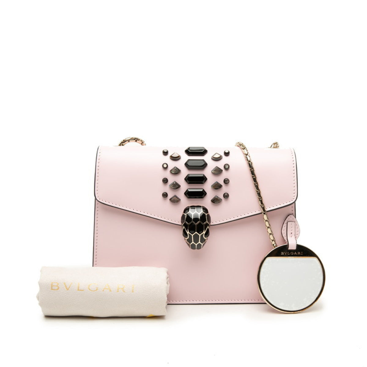 Bvlgari Black Pink Leather Shoulder Bag (Pre-Owned)