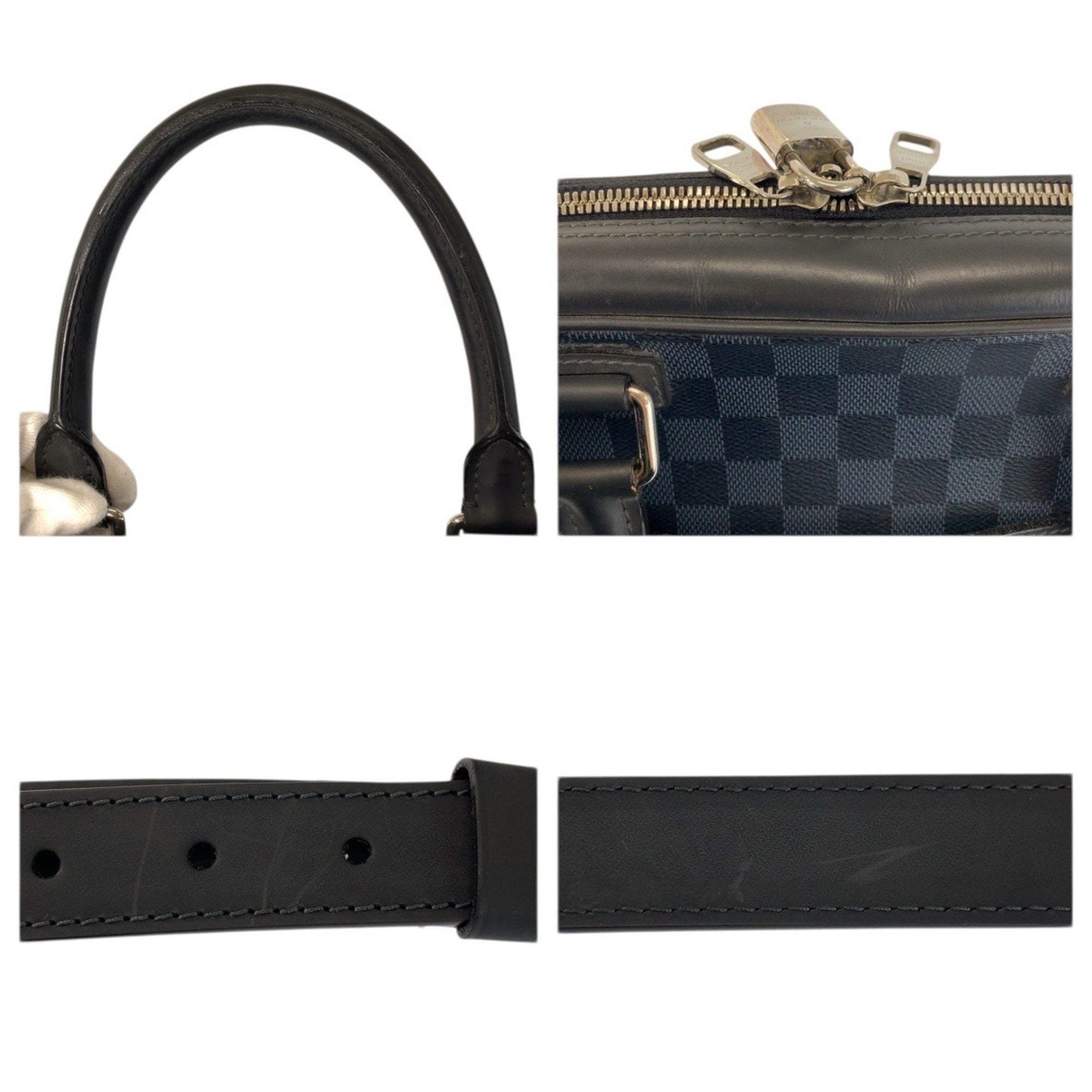 Louis Vuitton Black Navy Pvc Leather Briefcase (Pre-Owned)
