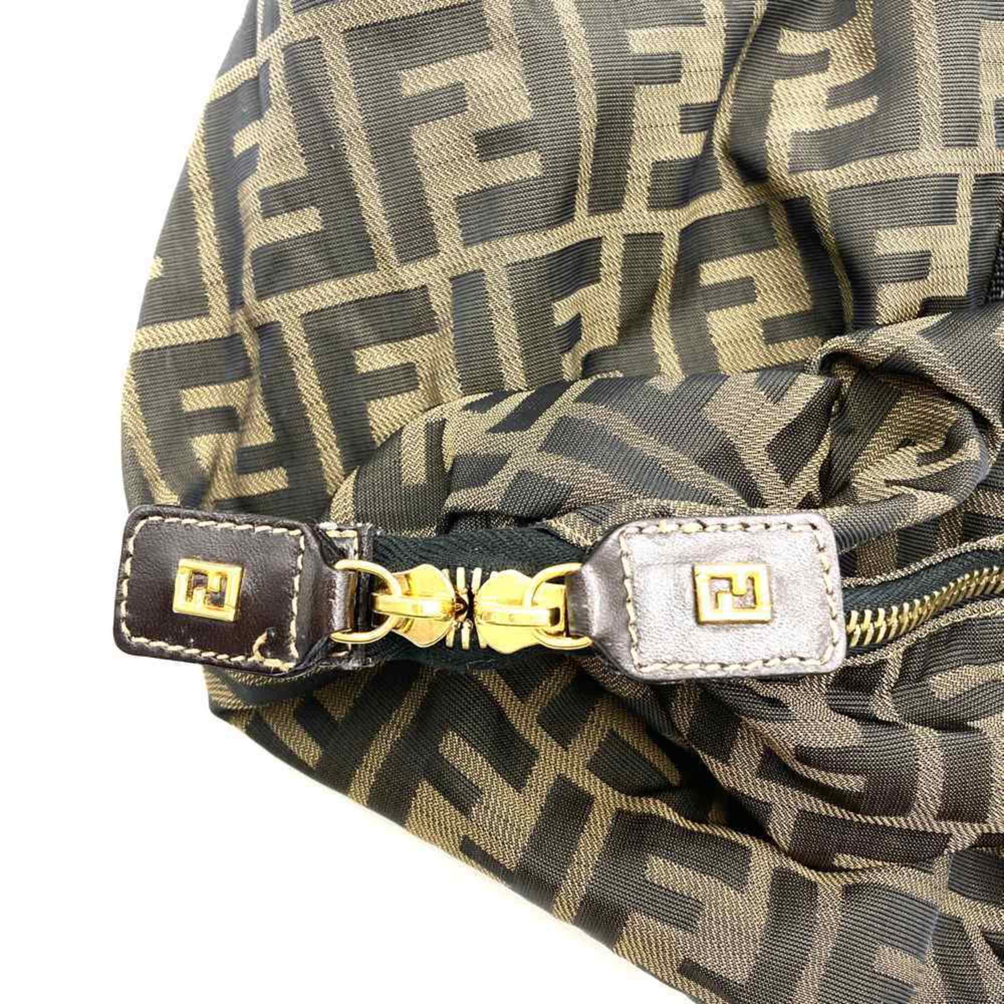 Fendi Zucca Brown Zucca Boston Bag (Pre-Owned)