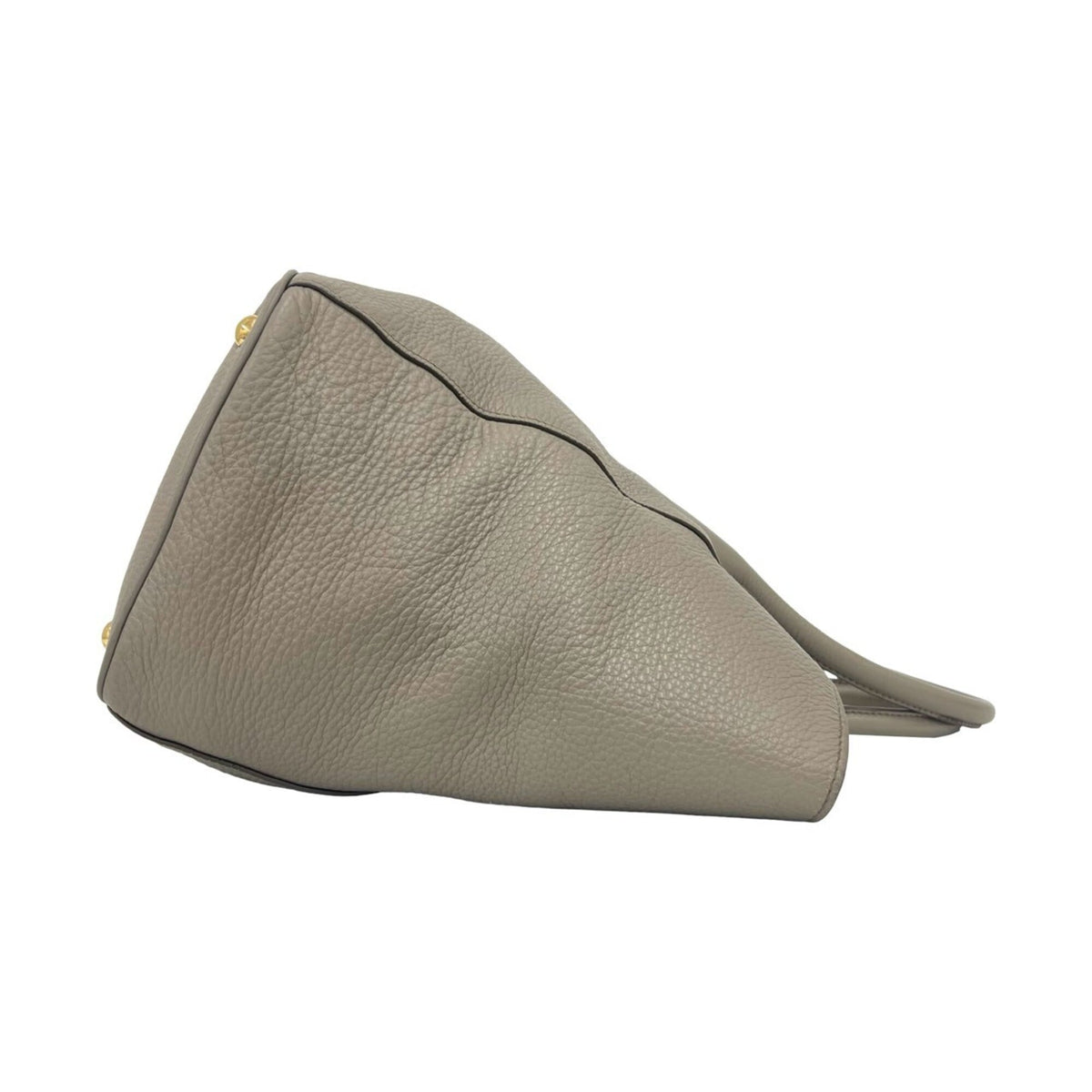Prada Gray Leather Handbag Tote Bag (Pre-Owned)