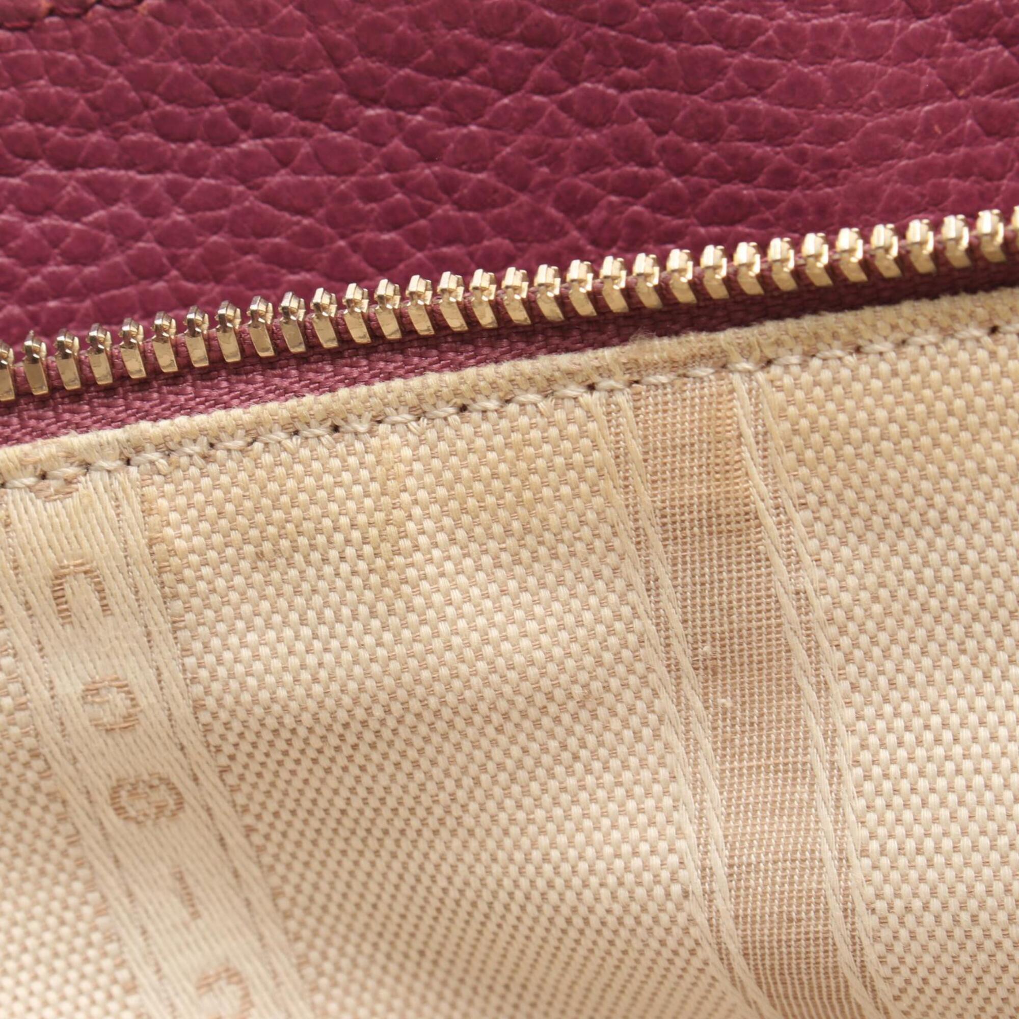 Gucci Pink Leather Handbag Tote Bag (Pre-Owned)