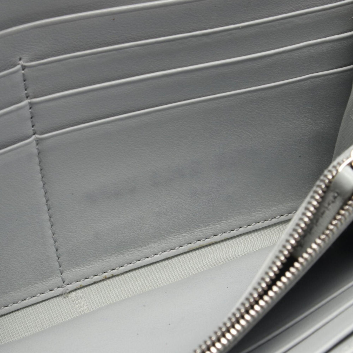 Fendi Gray Leather Long Wallet (Bi-Fold) (Pre-Owned)