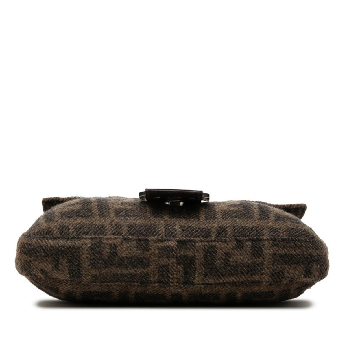 Fendi Brown Wool Leather Handbag Shoulder Bag (Pre-Owned)