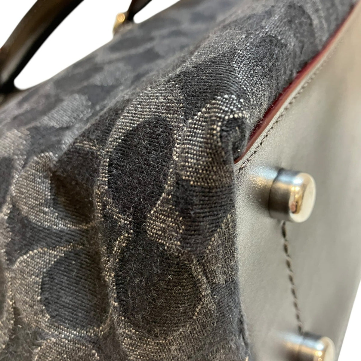 Coach Gray Canvas Shoulder Bag (Pre-Owned)