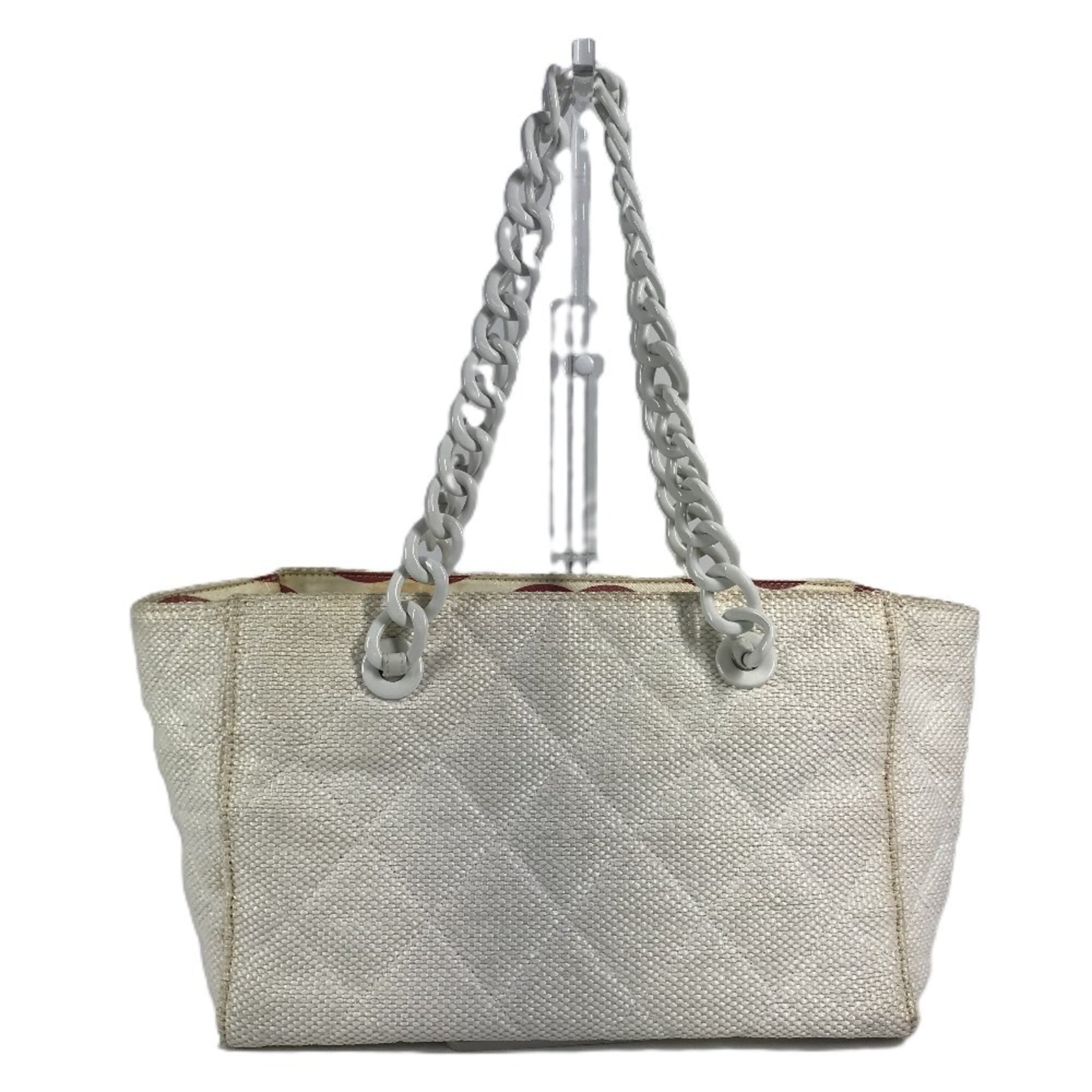 Chanel White Hemp Shoulder Bag Tote Bag (Pre-Owned)