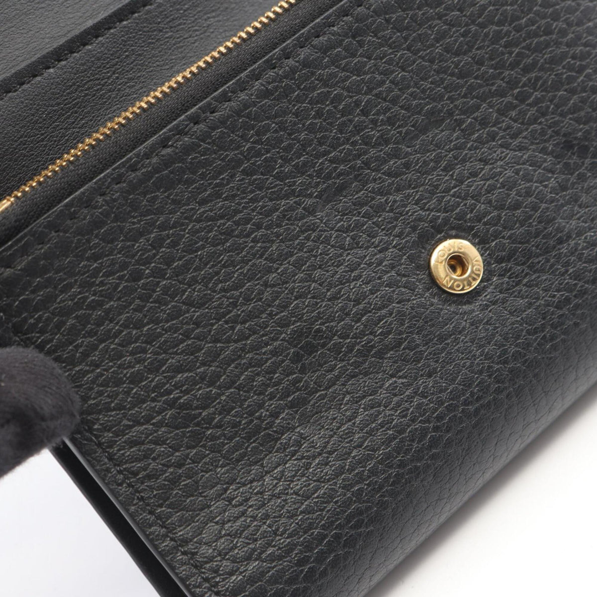 Louis Vuitton Black Leather Wallet (Tri-Fold) (Pre-Owned)