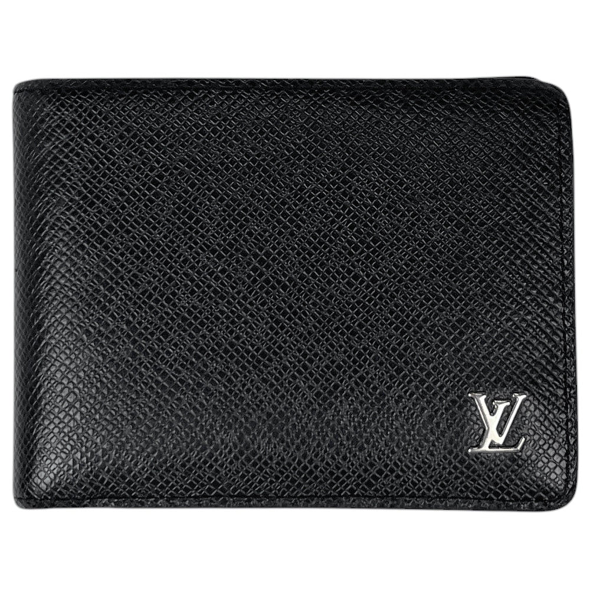 Louis Vuitton Taiga Black Noir Taiga Leather Wallet (Bi-Fold) (Pre-Owned)