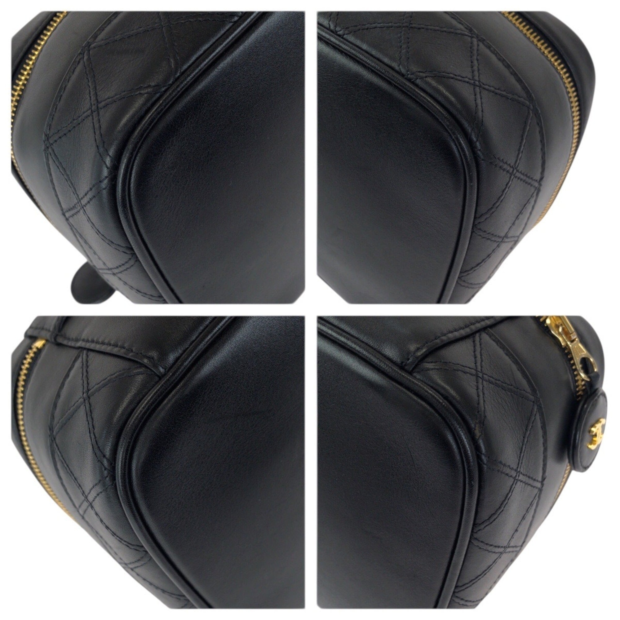 Chanel Black Leather Pouch Vanity Bag (Pre-Owned)