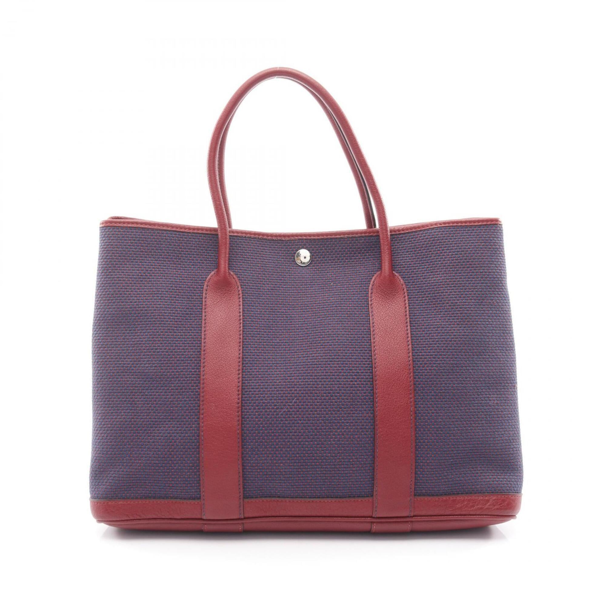 Hermes Bordeaux Navy Buffle Skipper Leather Handbag Tote Bag (Pre-Owned)