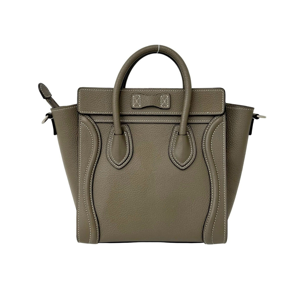 Celine Gray Leather Handbag Shoulder Bag Tote Bag (Pre-Owned)