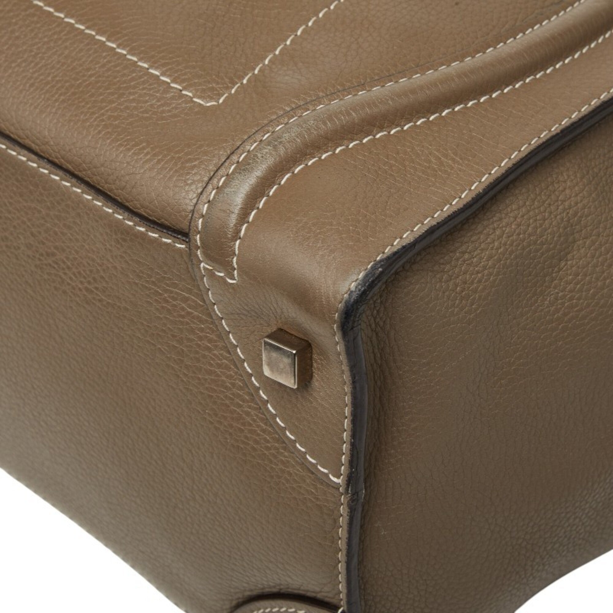 Celine Grayish Leather Handbag Tote Bag (Pre-Owned)