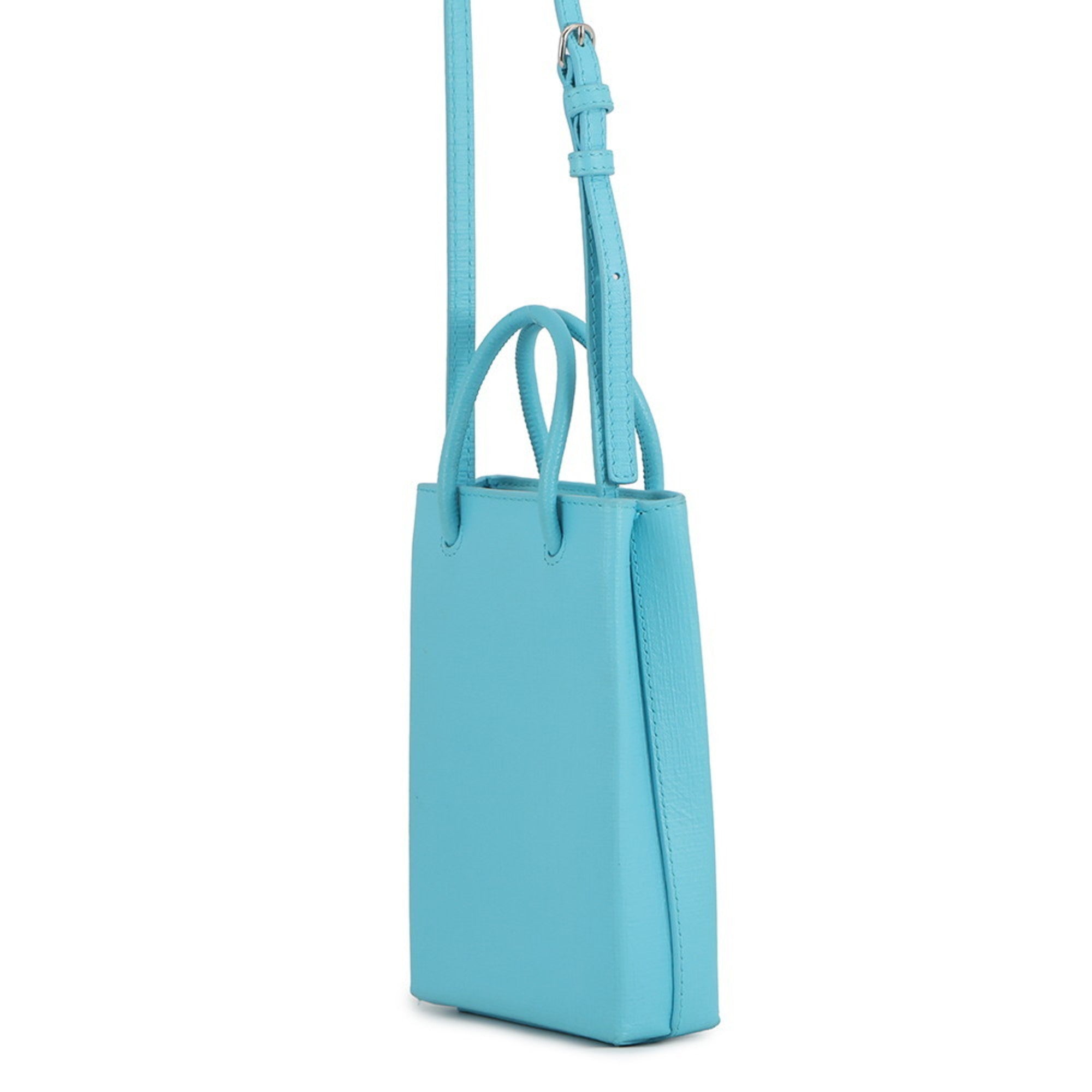 Balenciaga Light Blue Leather Handbag Shoulder Bag (Pre-Owned)