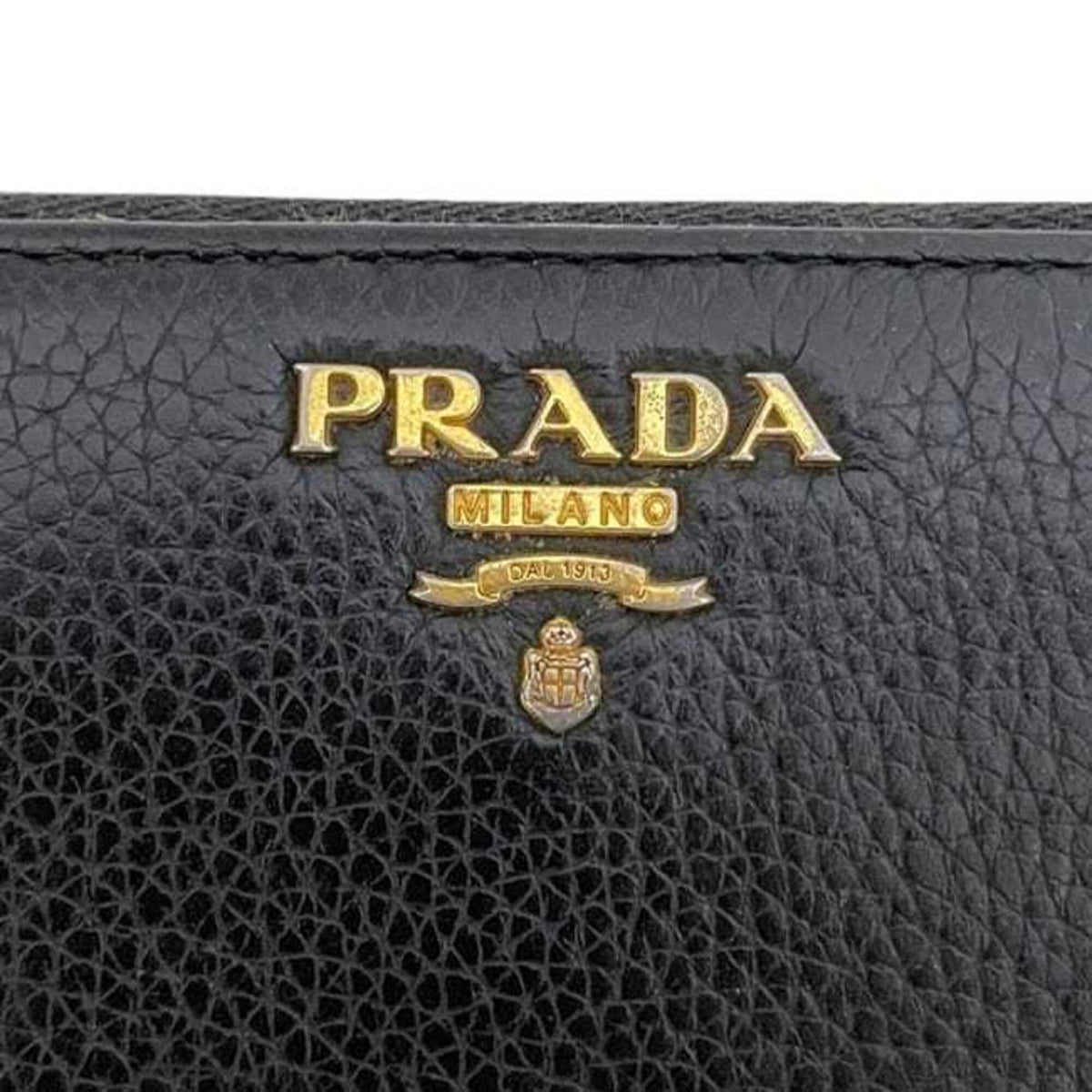 Prada Black Leather Long Wallet (Bi-Fold) (Pre-Owned)
