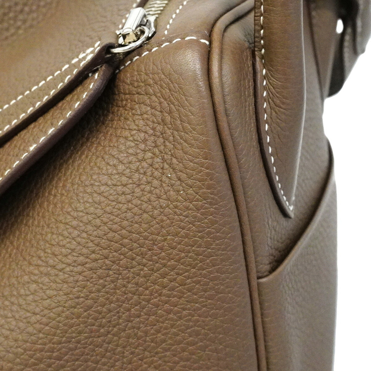 Hermes Etoupe Gray Taurillon Clemence Leather Handbag (Pre-Owned)