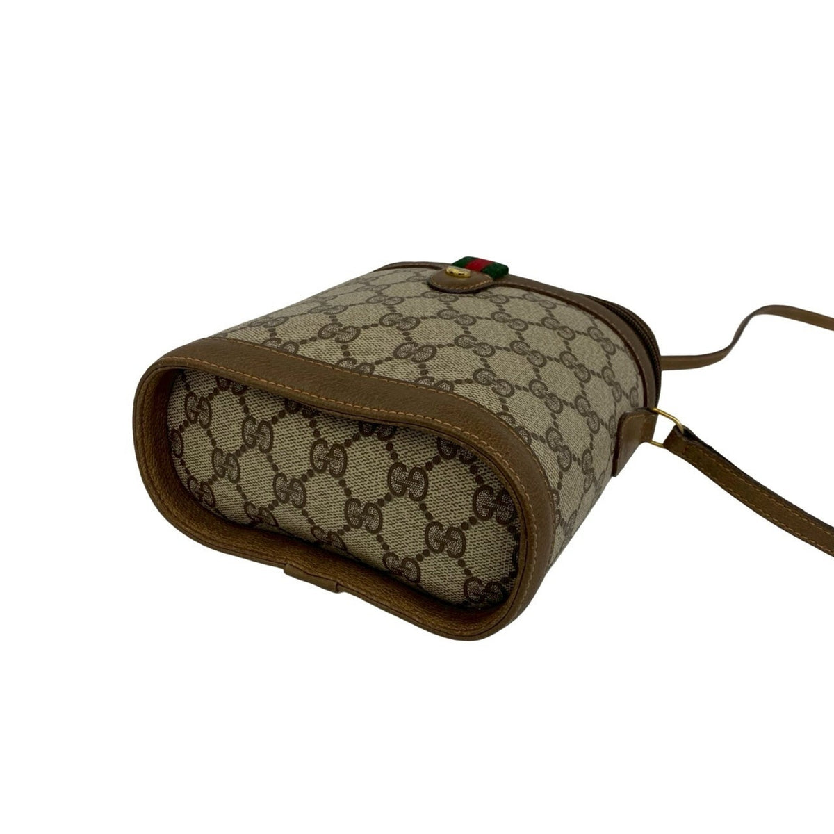 Gucci Brown Green Red Color Leather Pvc Pochette Shoulder Bag (Pre-Owned)
