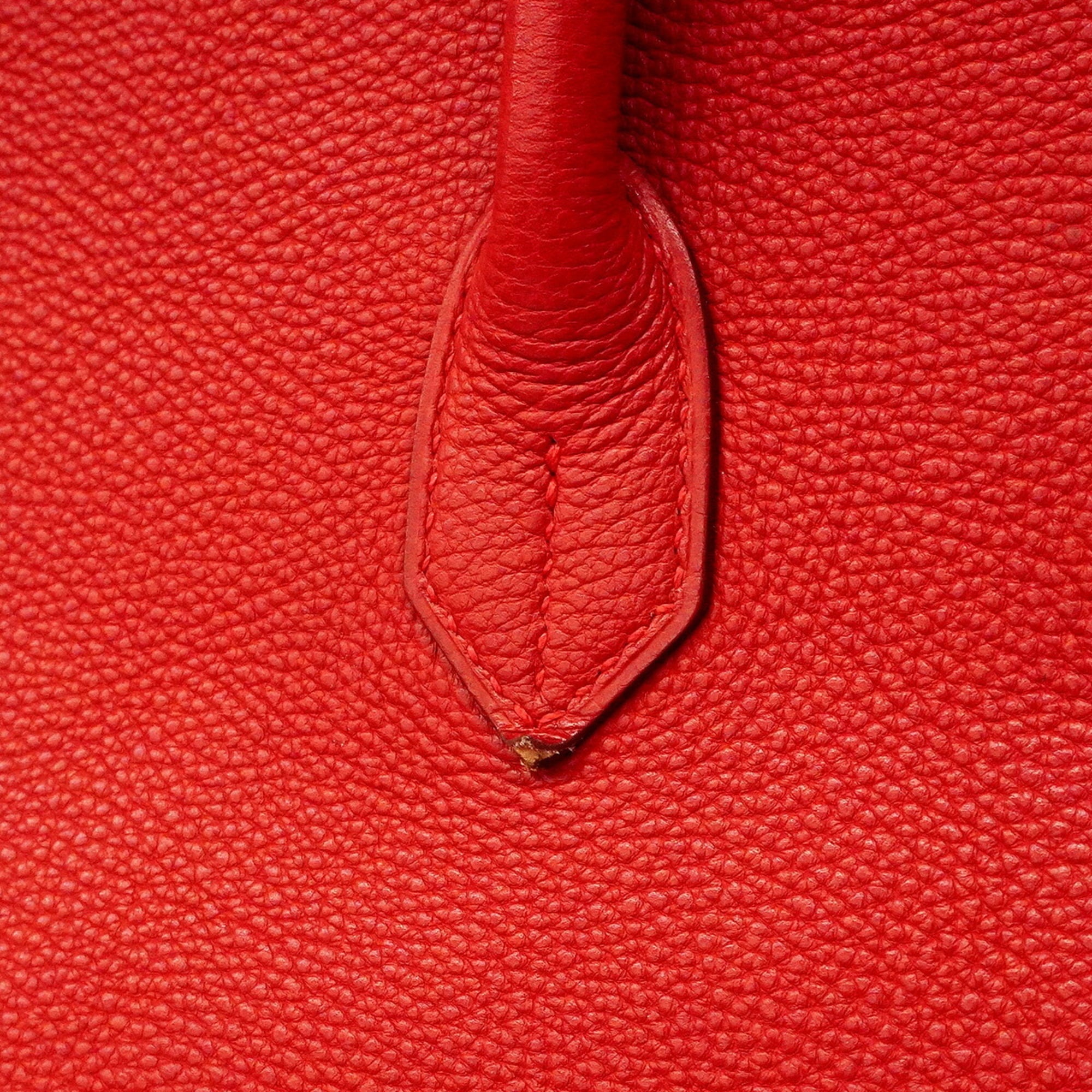 Hermes Rouge Vif Togo Leather Handbag (Pre-Owned)