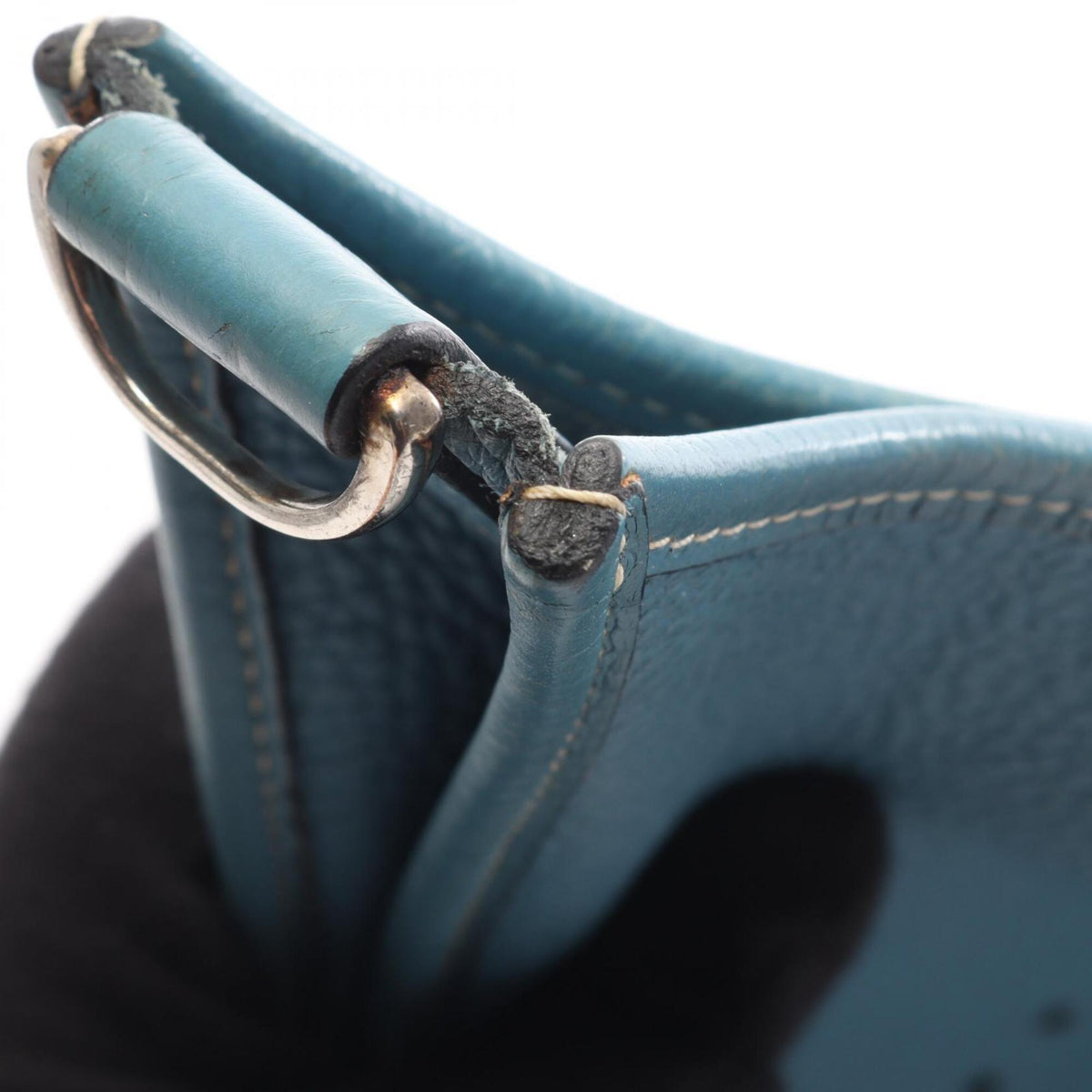 Hermes Blue Taurillon Clemence Leather Leather Handbag Shoulder Bag (Pre-Owned)