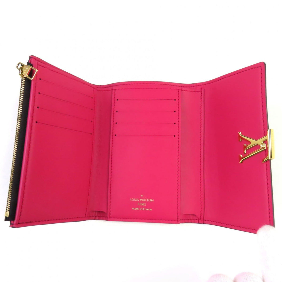 Louis Vuitton Hot Pink Noir Leather Wallet (Bi-Fold) (Pre-Owned)