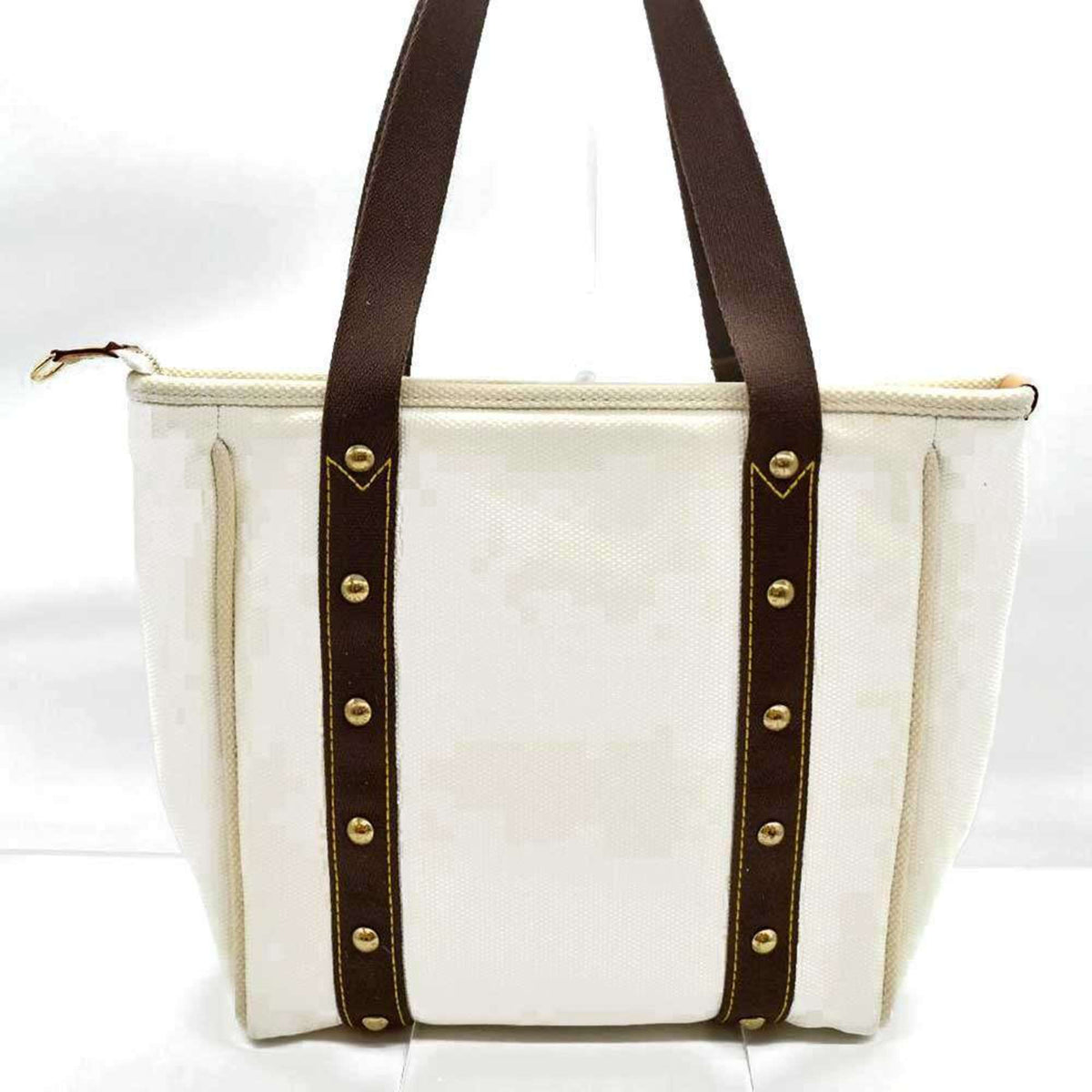 Louis Vuitton Antigua Brown Ecru White Canvas Handbag Tote Bag (Pre-Owned)