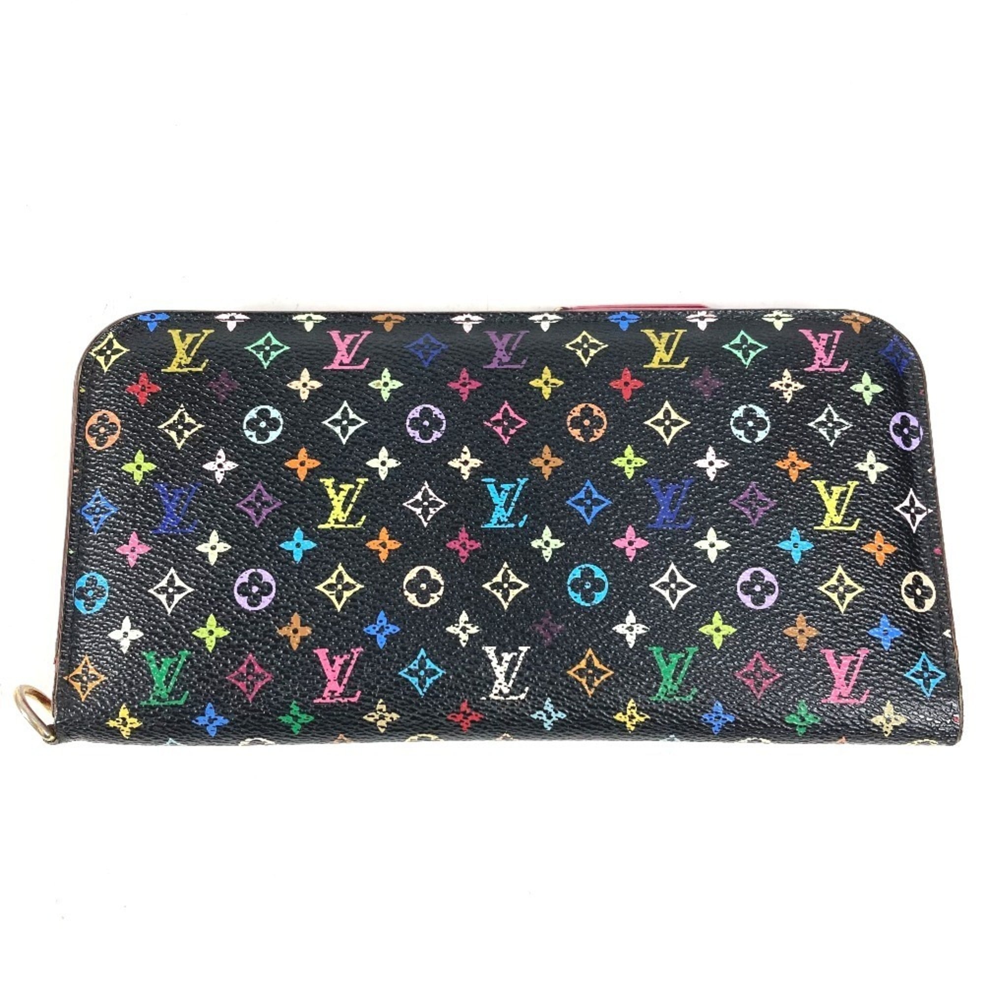 Louis Vuitton Black Pink Monogram Multicolore Long Wallet (Bi-Fold) (Pre-Owned)