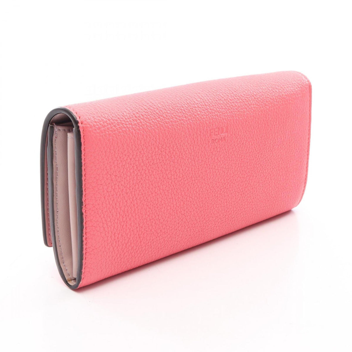 Fendi Pink Leather Long Wallet (Bi-Fold) (Pre-Owned)