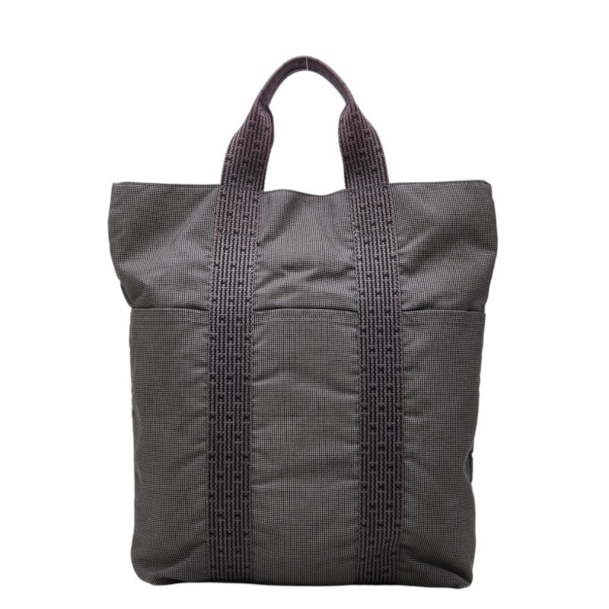 Hermes Her Line Gray Canvas Tote Bag (Pre-Owned)