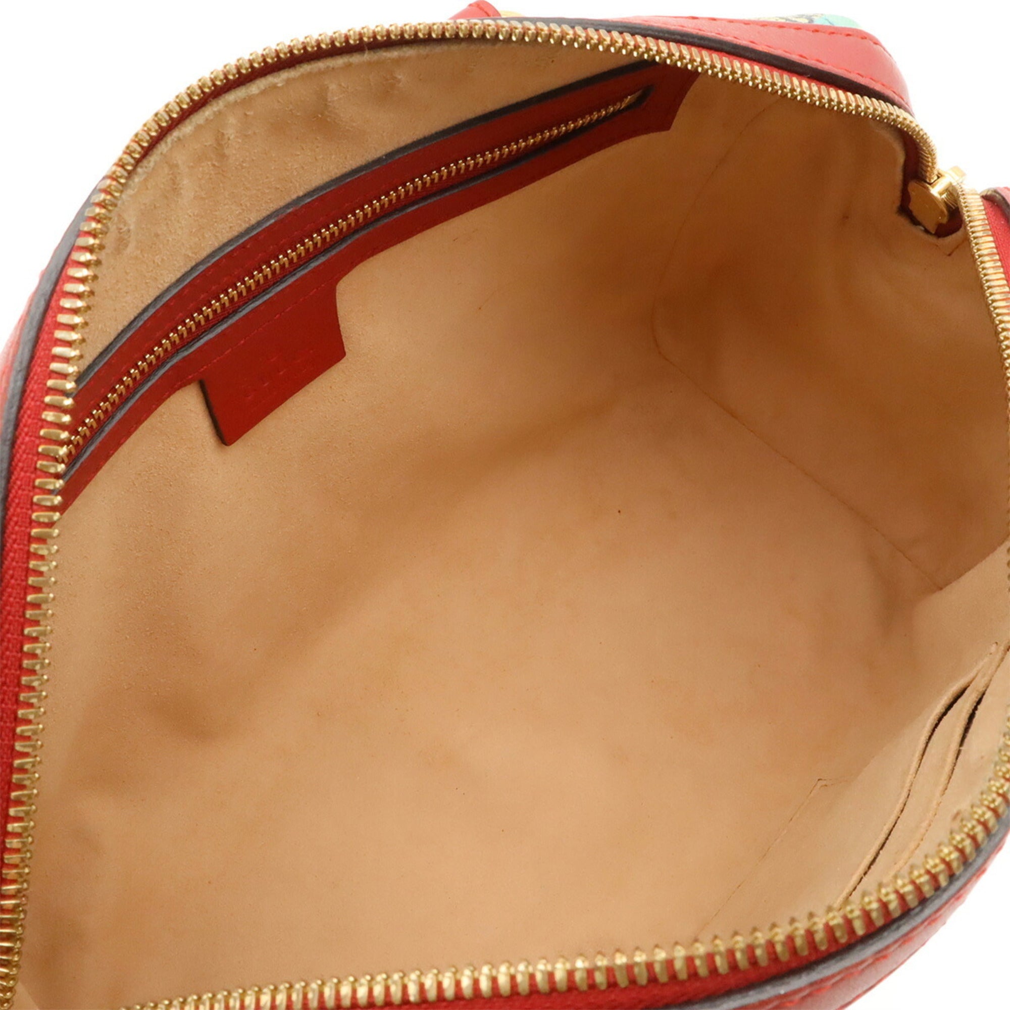 Gucci Beige Blue Multi-Color Red Color Gg Supreme Canvas Leather Boston Bag Handbag Shoulder Bag (Pre-Owned)
