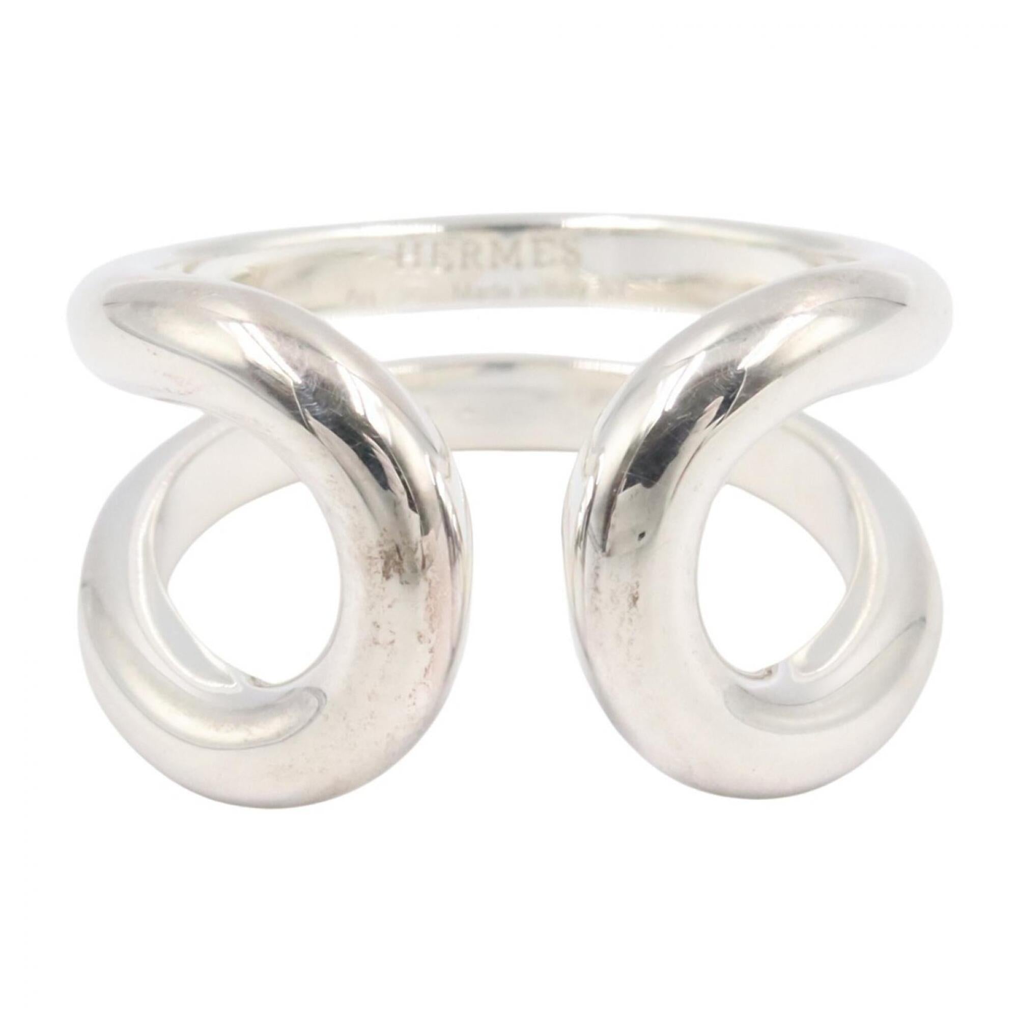 Hermes Silver Silver 925 Band Ring (Pre-Owned)