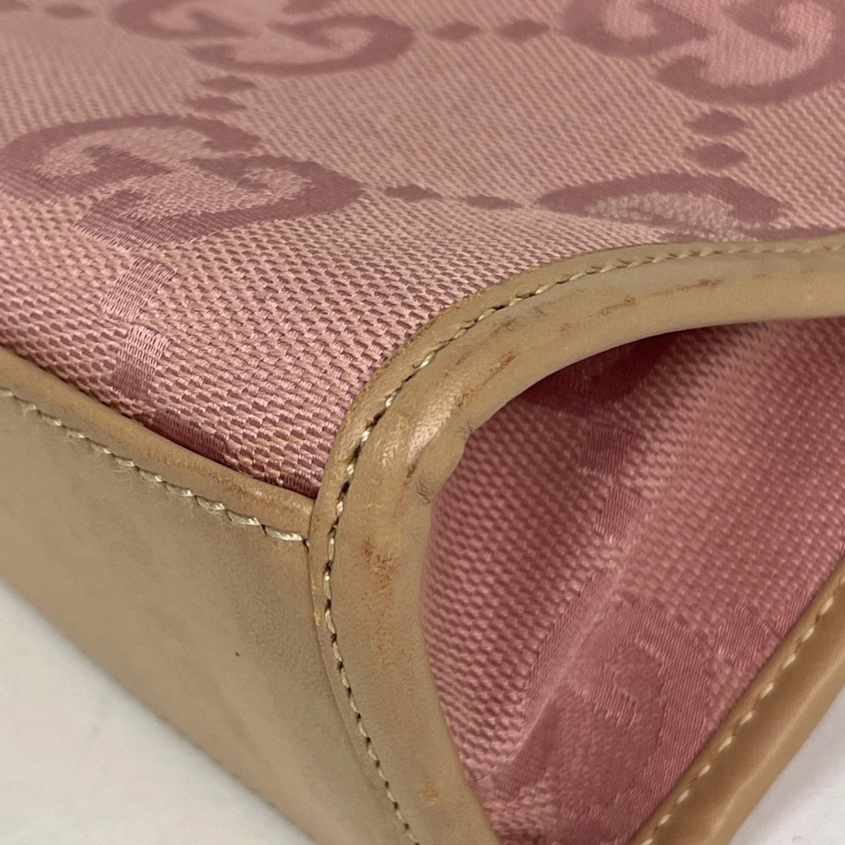 Gucci Jackie Pink Canvas Leather Handbag (Pre-Owned)
