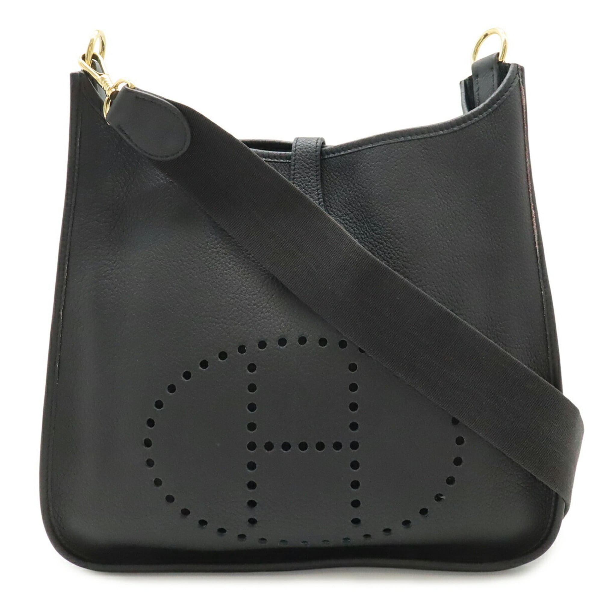 Hermes Evelyne Black Leather Shoulder Bag (Pre-Owned)