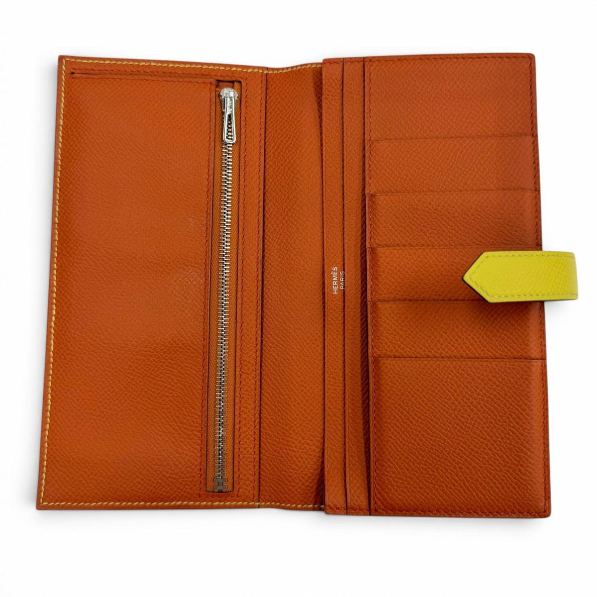 Hermes Lime Epsom Leather Long Wallet (Bi-Fold) (Pre-Owned)