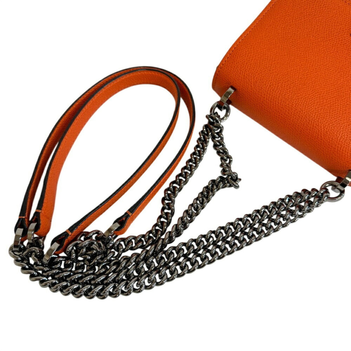Valextra Orange Leather Shoulder Bag (Pre-Owned)