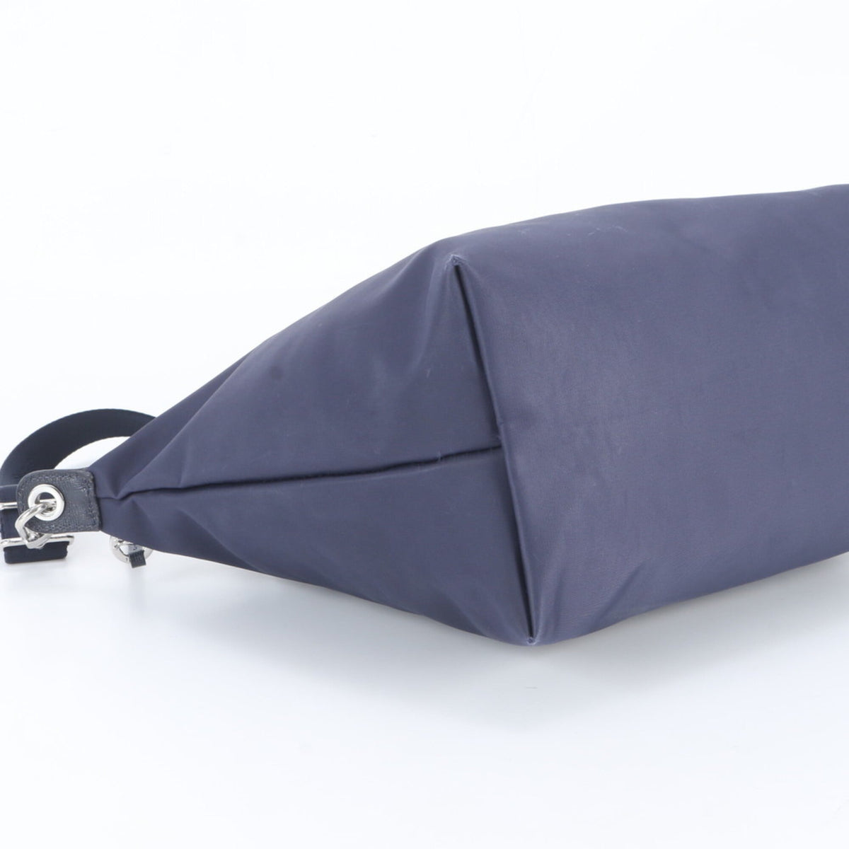 Longchamp Navy Leather Nylon Shoulder Bag Tote Bag (Pre-Owned)