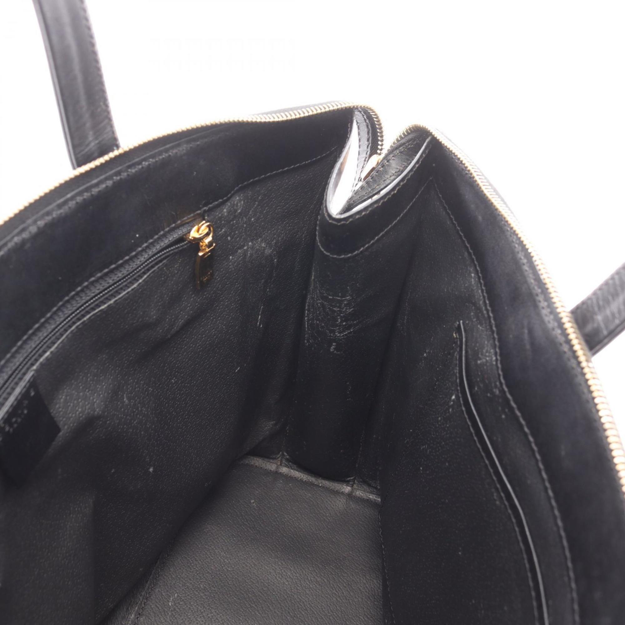 Celine Black Brown Coated Canvas Leather Handbag Tote Bag (Pre-Owned)
