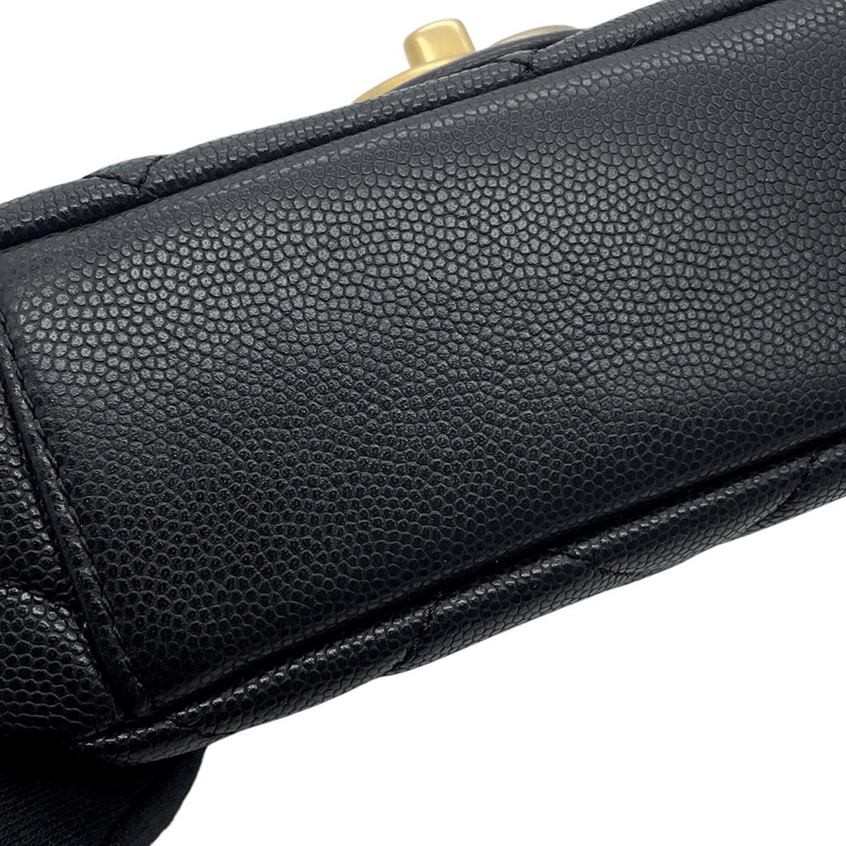 Chanel Matelasse Black Grained Calfskin Shoulder Bag (Pre-Owned)