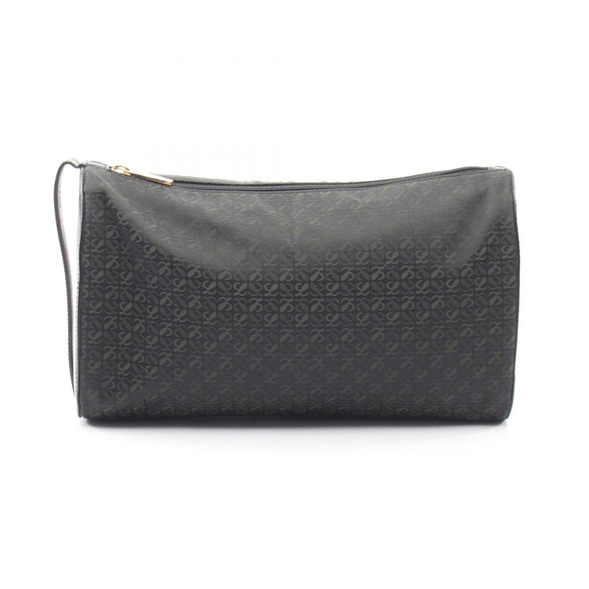Loewe Black Green Canvas Leather Clutch Bag Handbag (Pre-Owned)