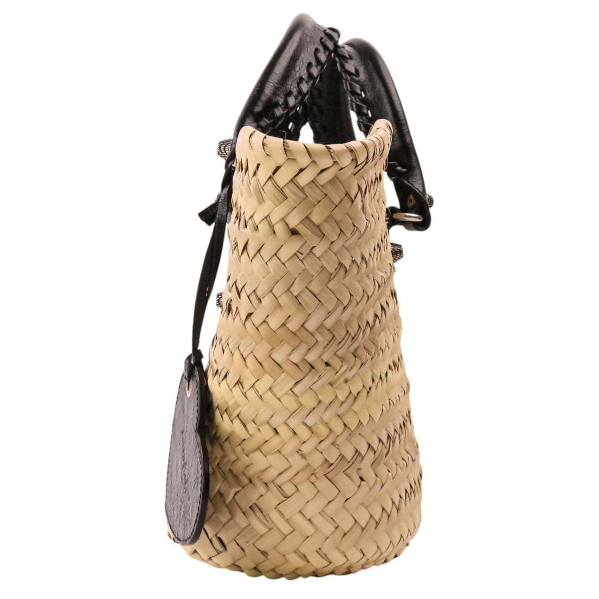 Balenciaga Beige Raffia Leather Basket Shoulder Bag (Pre-Owned)