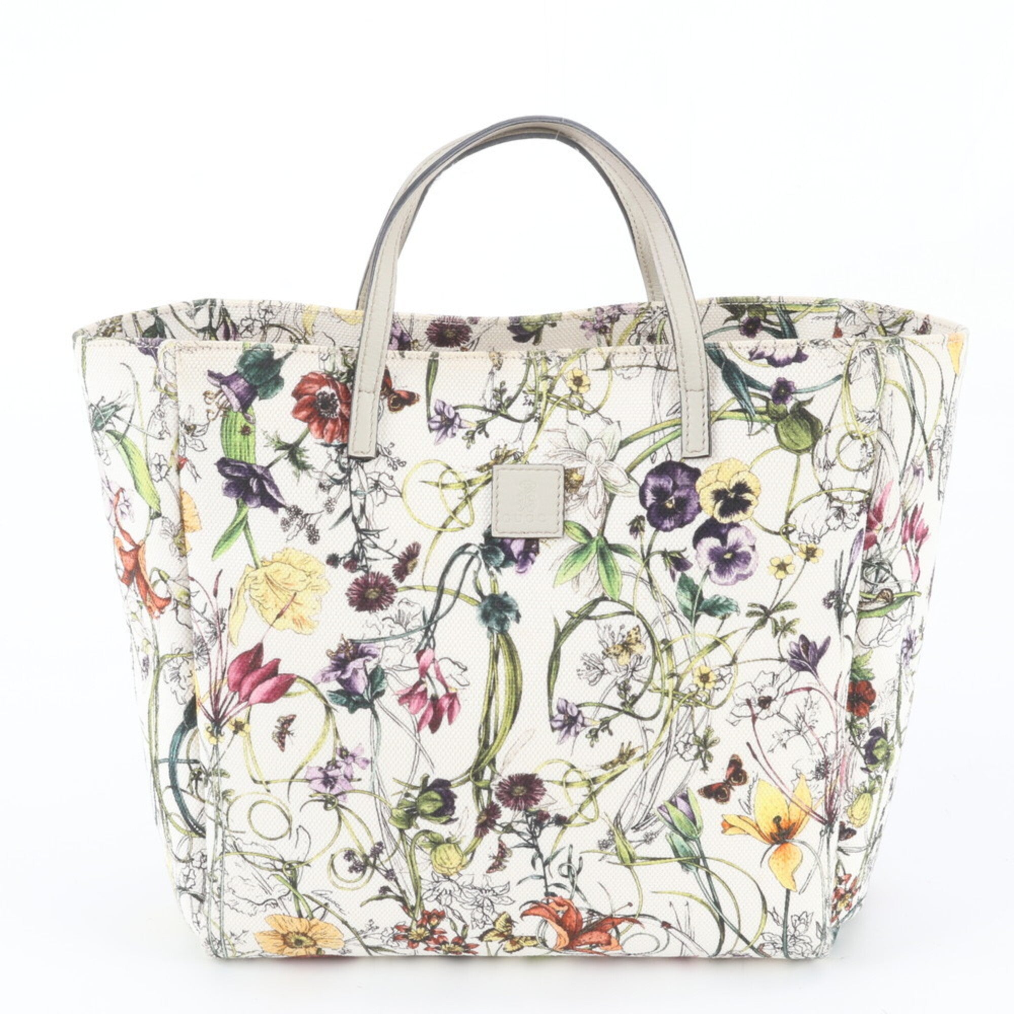 Gucci Multi-Color Leather Canvas Handbag Shoulder Bag Tote Bag (Pre-Owned)