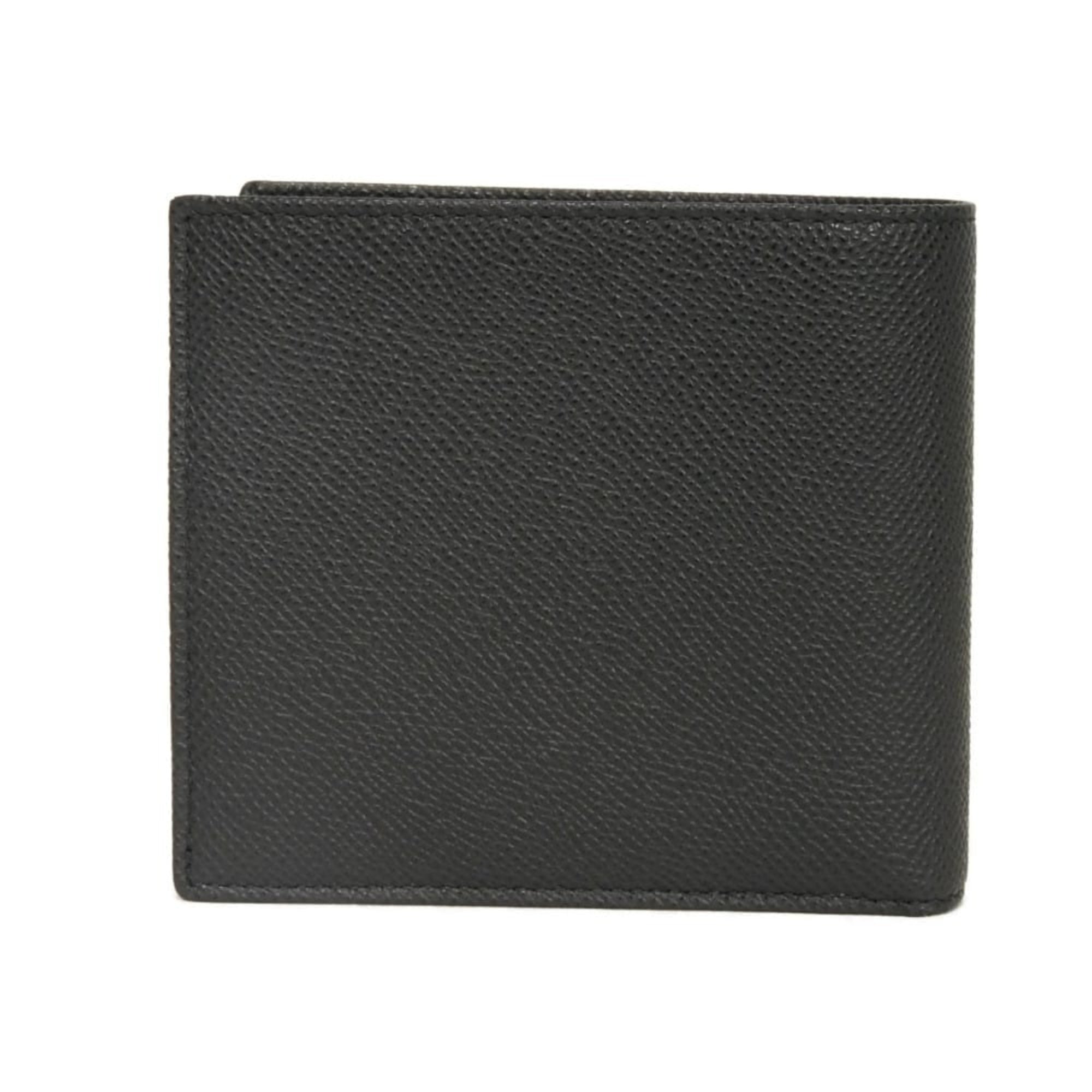 Bvlgari Black Emerald Green Leather Wallet (Bi-Fold) (Pre-Owned)