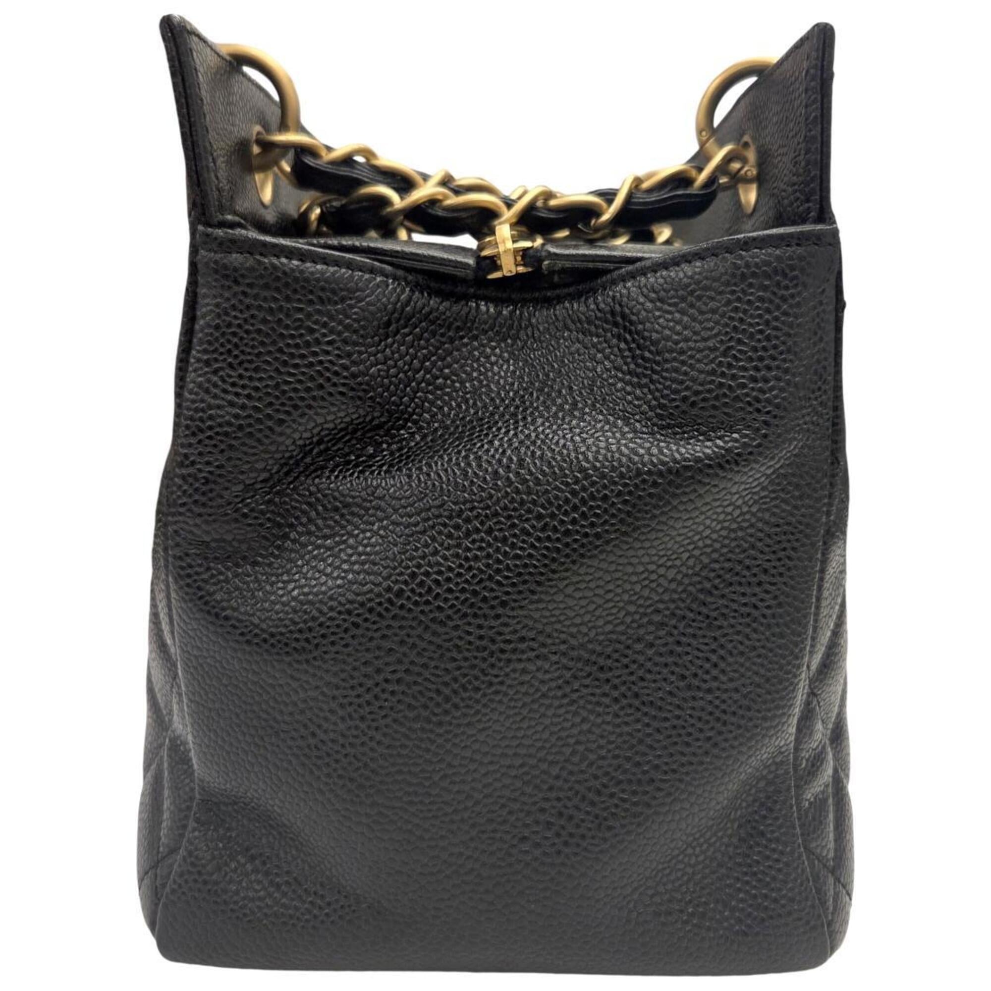 Chanel Black Grained Calfskin Tote Bag (Pre-Owned)