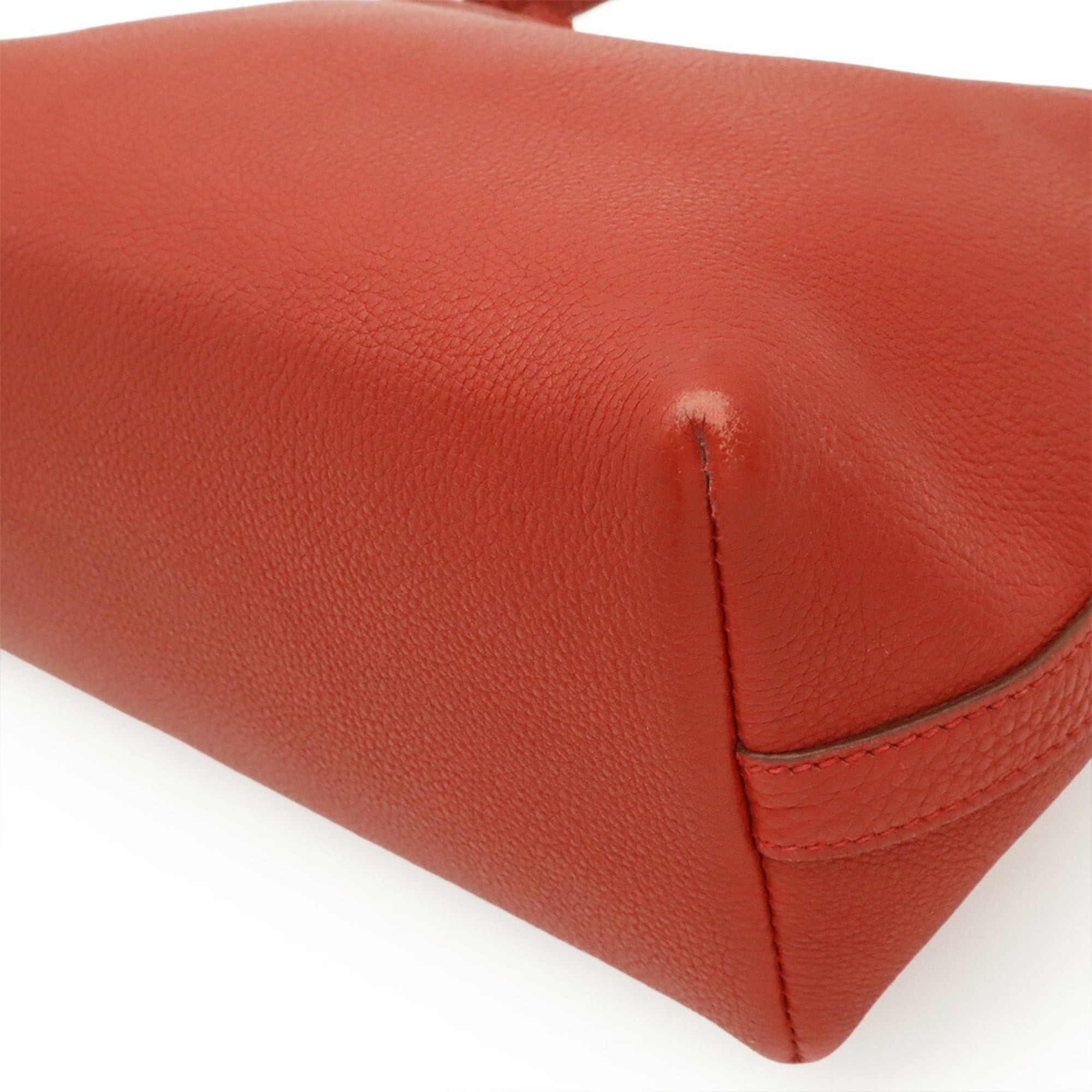 Hermes Rouge Vif White Togo Leather Shoulder Bag (Pre-Owned)